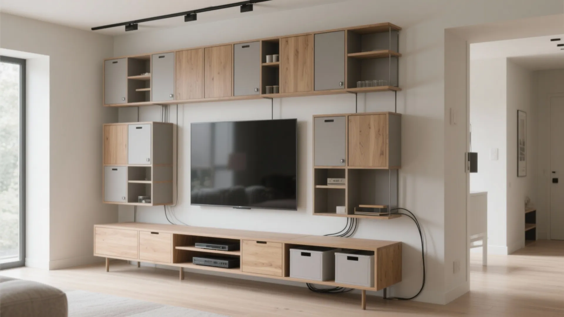 Modular Open-Closed Storage with Sliding Panels