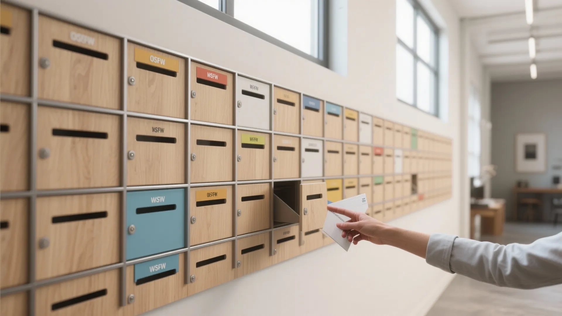 1. Modular wall-mounted mail slots