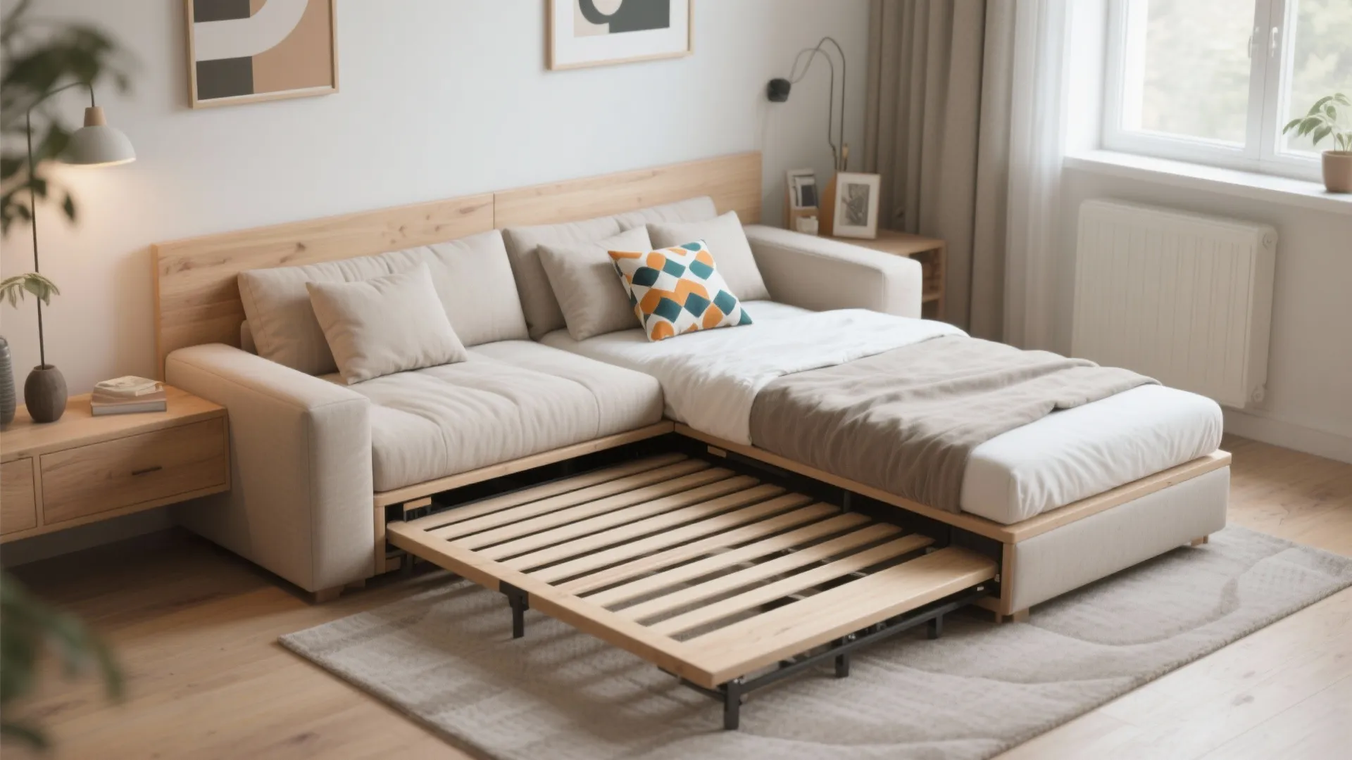 5. Floor sofa-bed with modular cushions