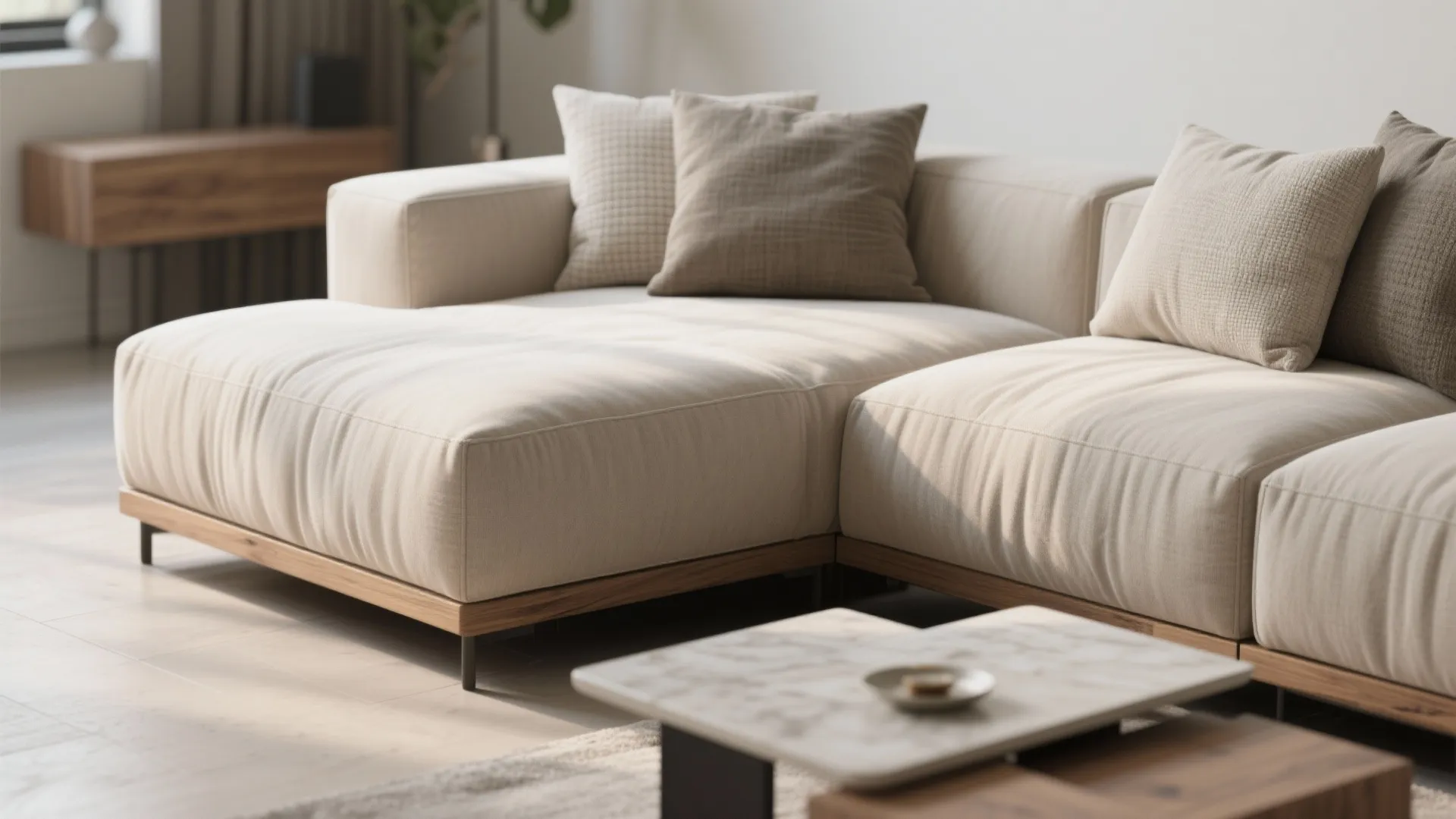 1. Modular Sofa + Multi-use Coffee Table
