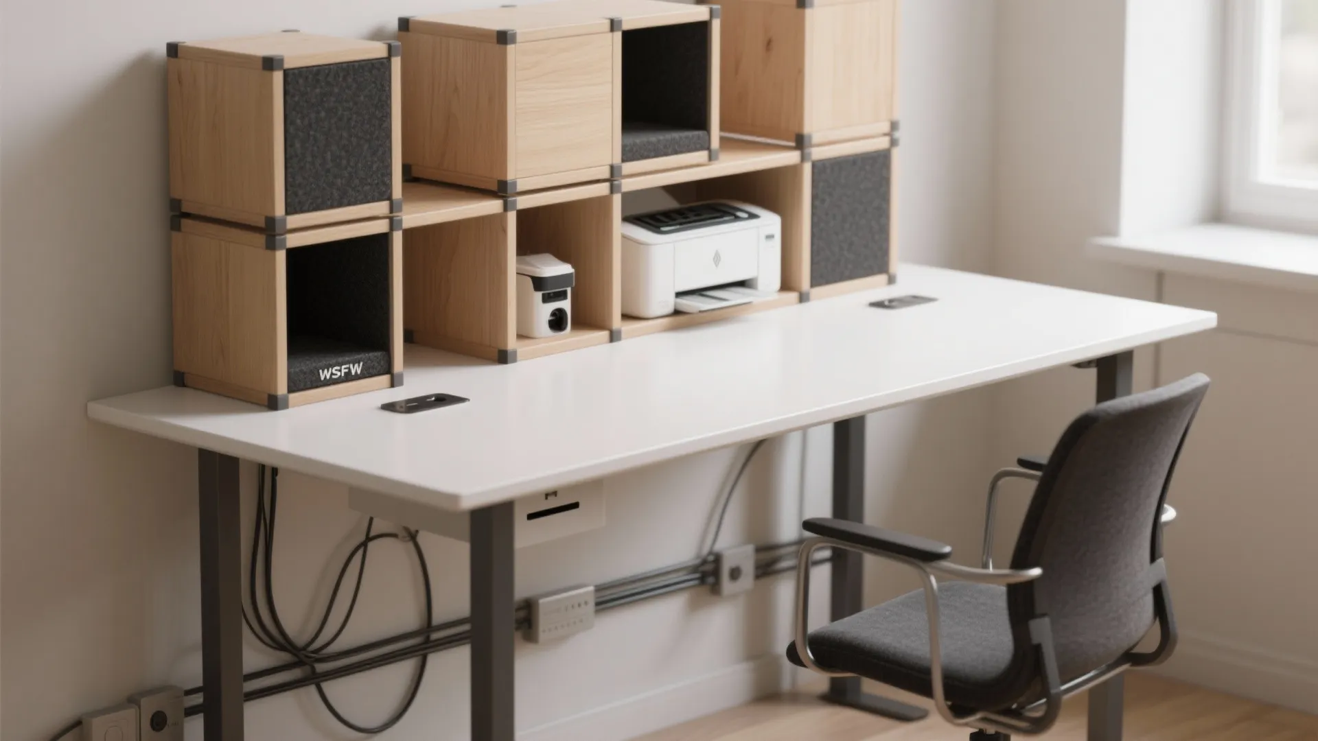 5. Modular Desk with Stackable Components