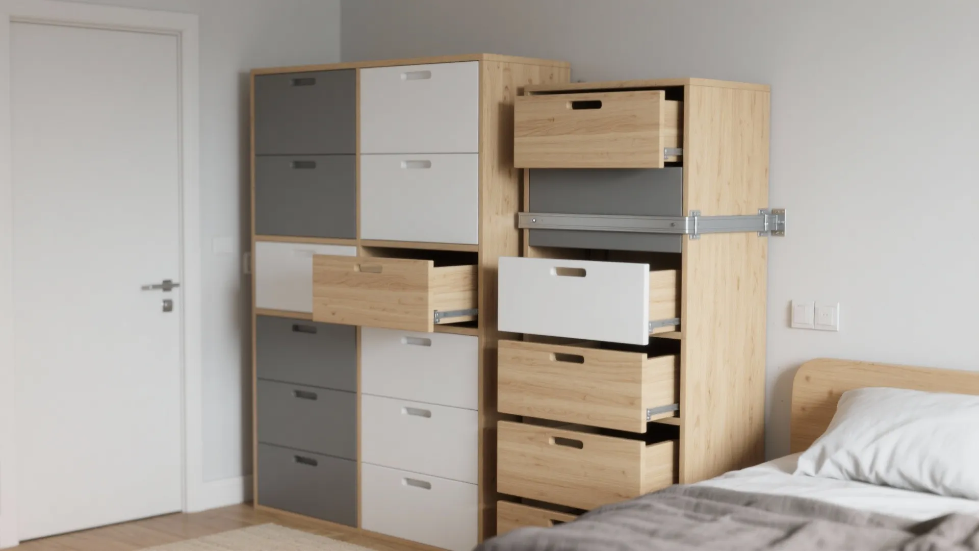 4. Modular stackable drawer towers: flexible and budget-friendly