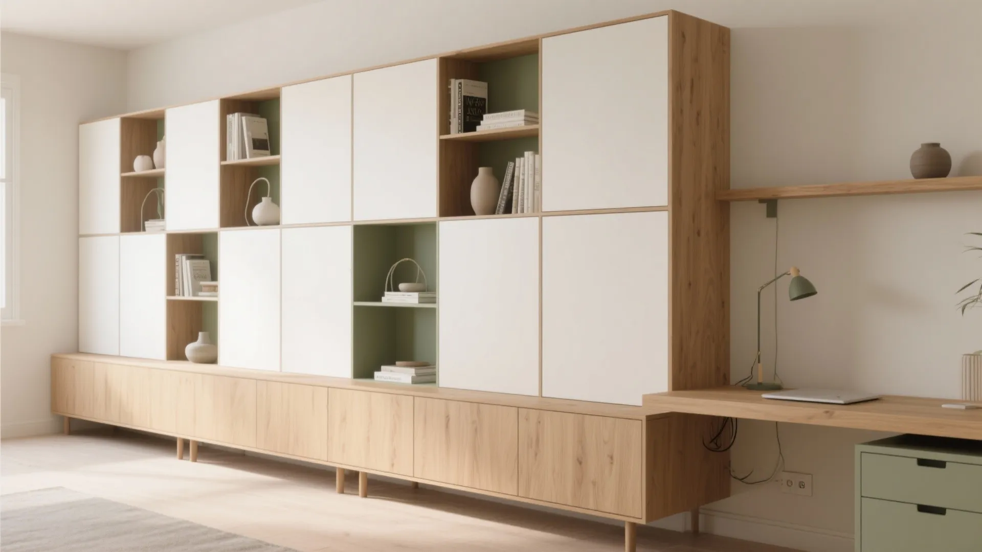 DIY Built-In Look with a Modular Storage Wall