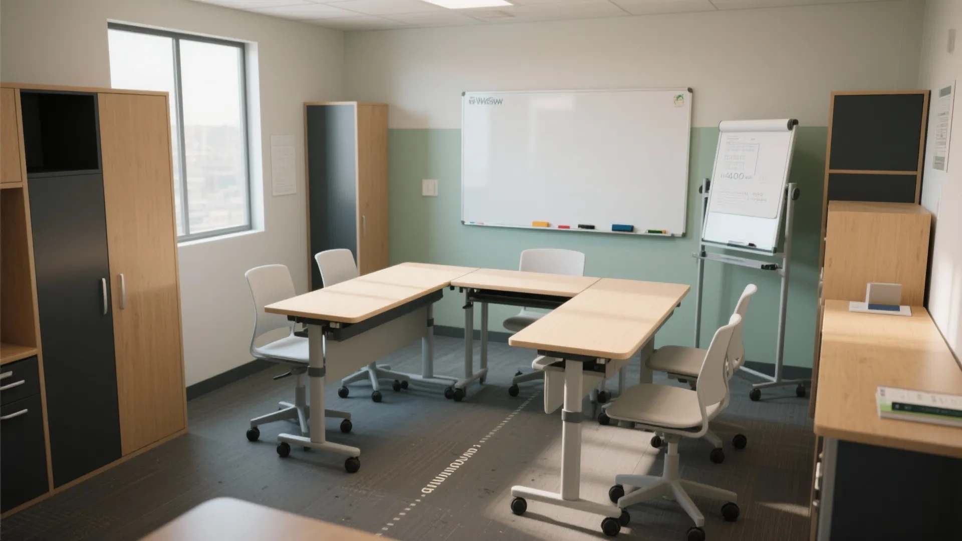 Modular furniture that flips between solo and group study