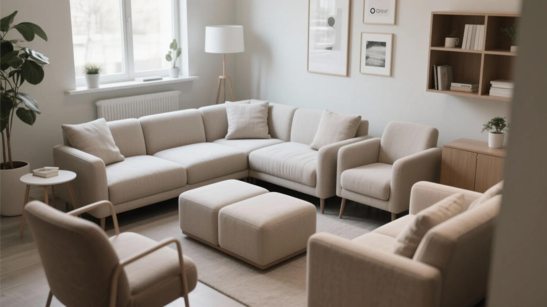 Flexible modular seating arrangement in a therapy office