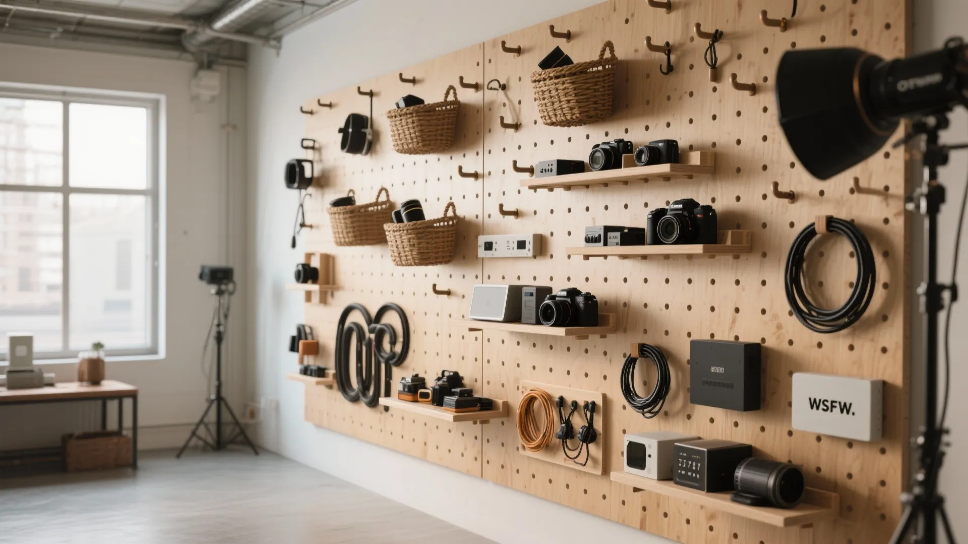 2. Modular tool wall with mix-and-match accessories