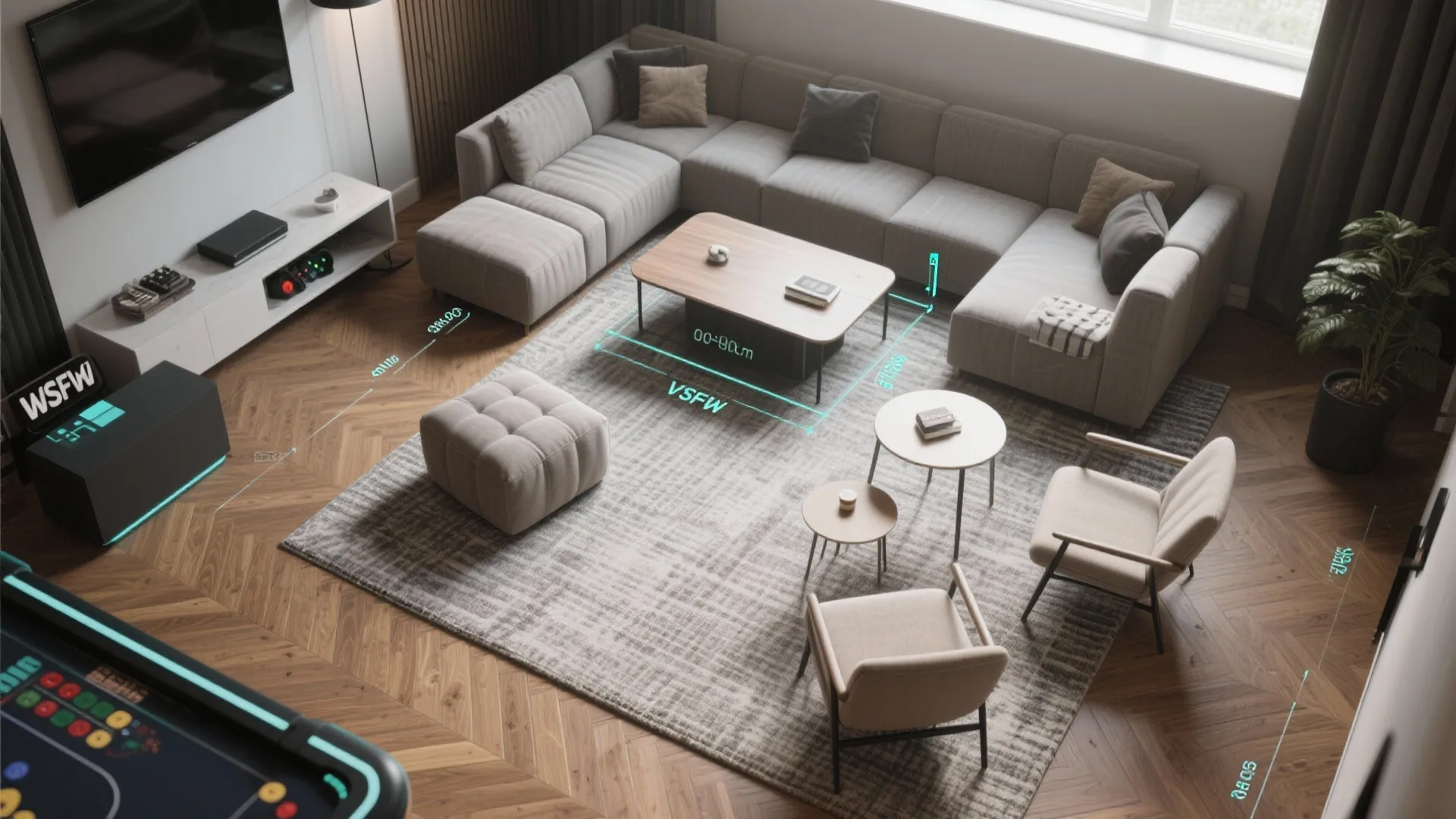 Modular Seating and Flexible Layouts for Small Game Rooms