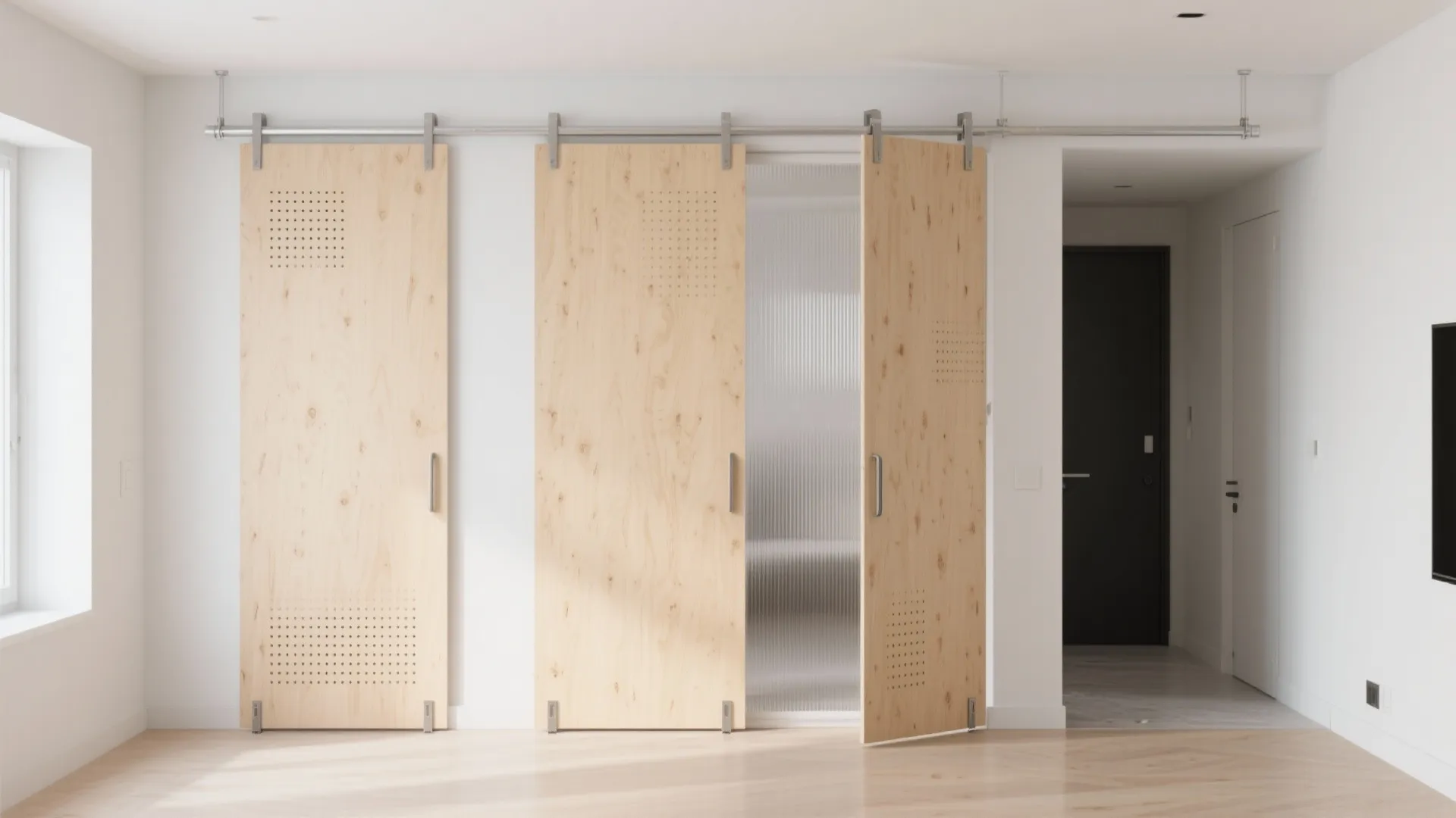 Modular or movable plywood partition that adapts over time