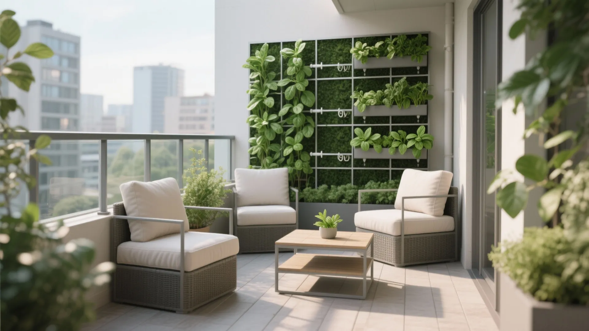 Modular furniture and vertical greenery