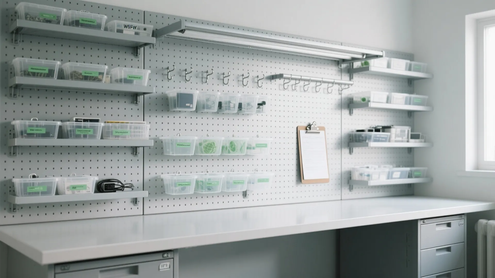 Modular storage wall for STEM gear