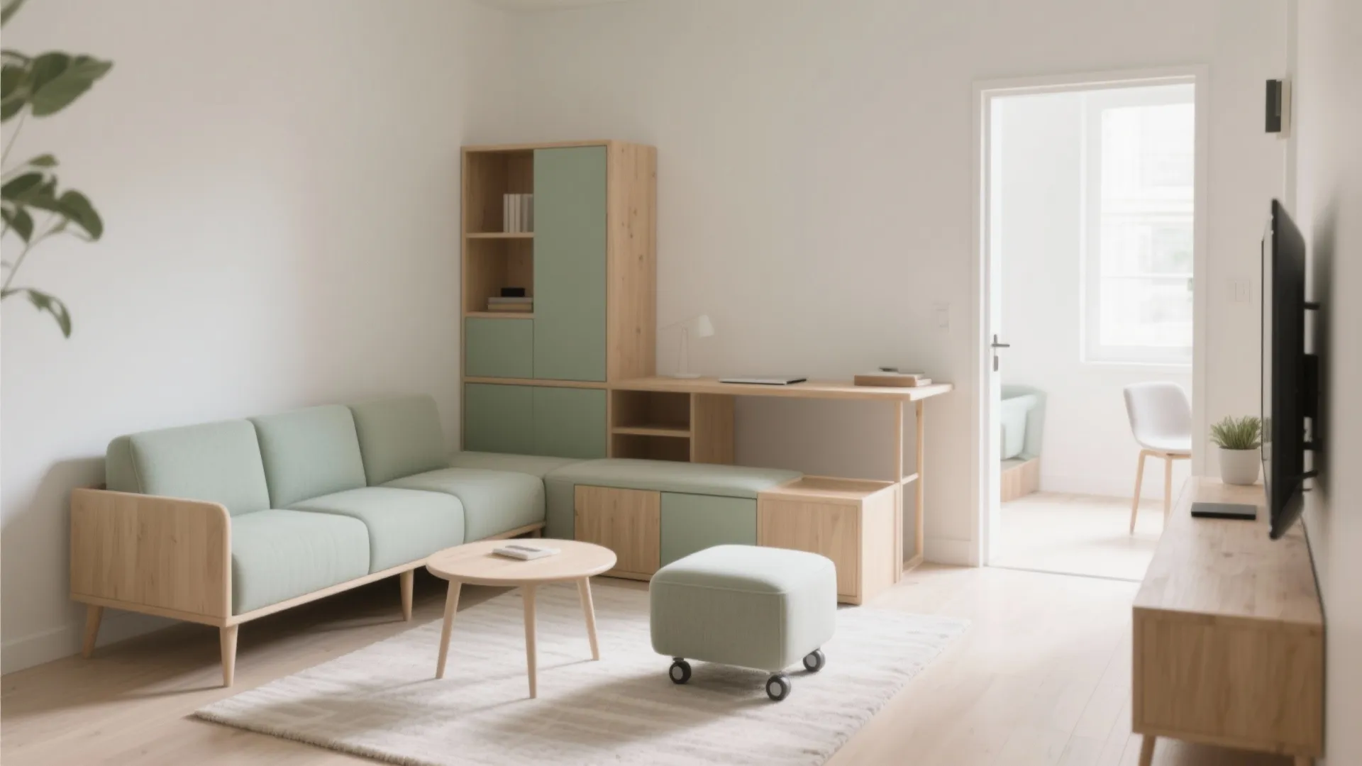 Compact modular seating to define zones