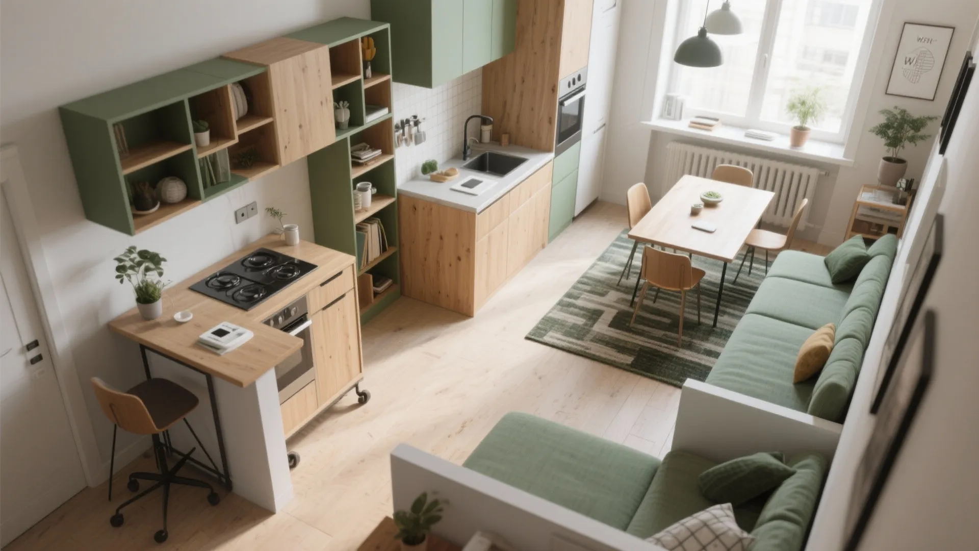 5. Multipurpose furniture and modular zones