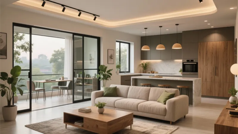Modern Open-Plan Living & Kitchen Design with Natural Light