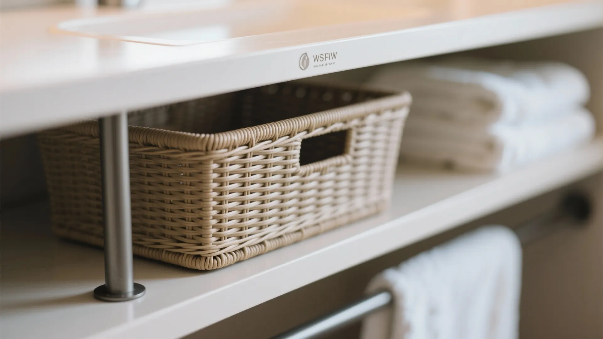 3) Slim console vanity with open shelf