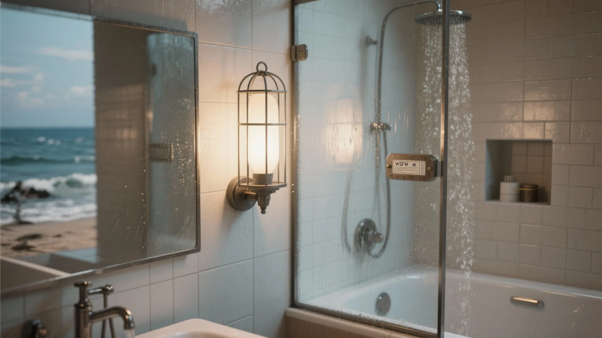 4. Moisture-rated sconces for shower or tub areas
