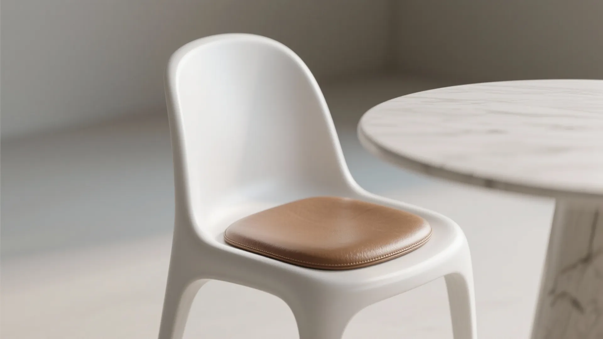 1. Minimal molded plastic chairs