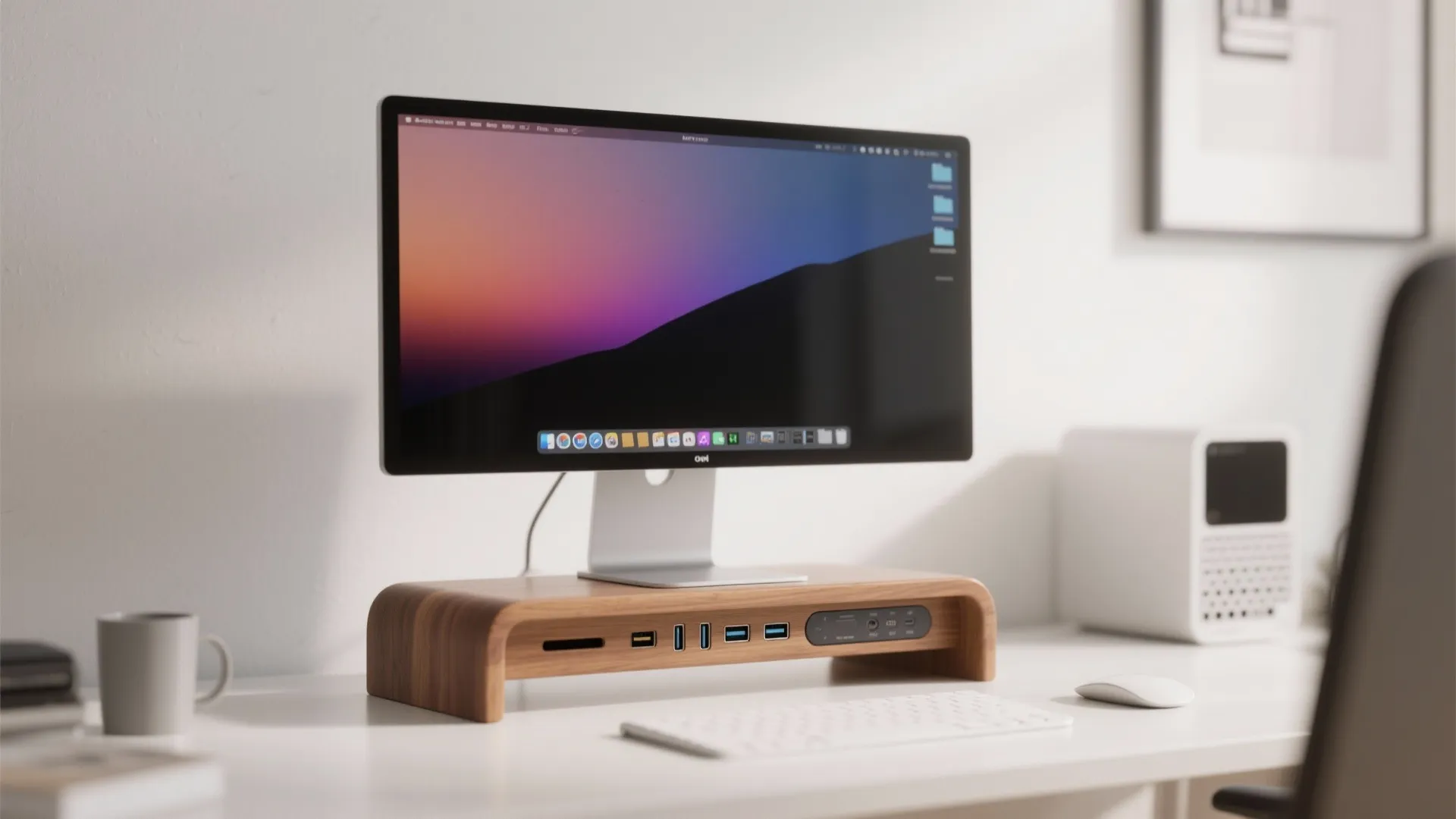 9. Monitor Stand with USB Ports