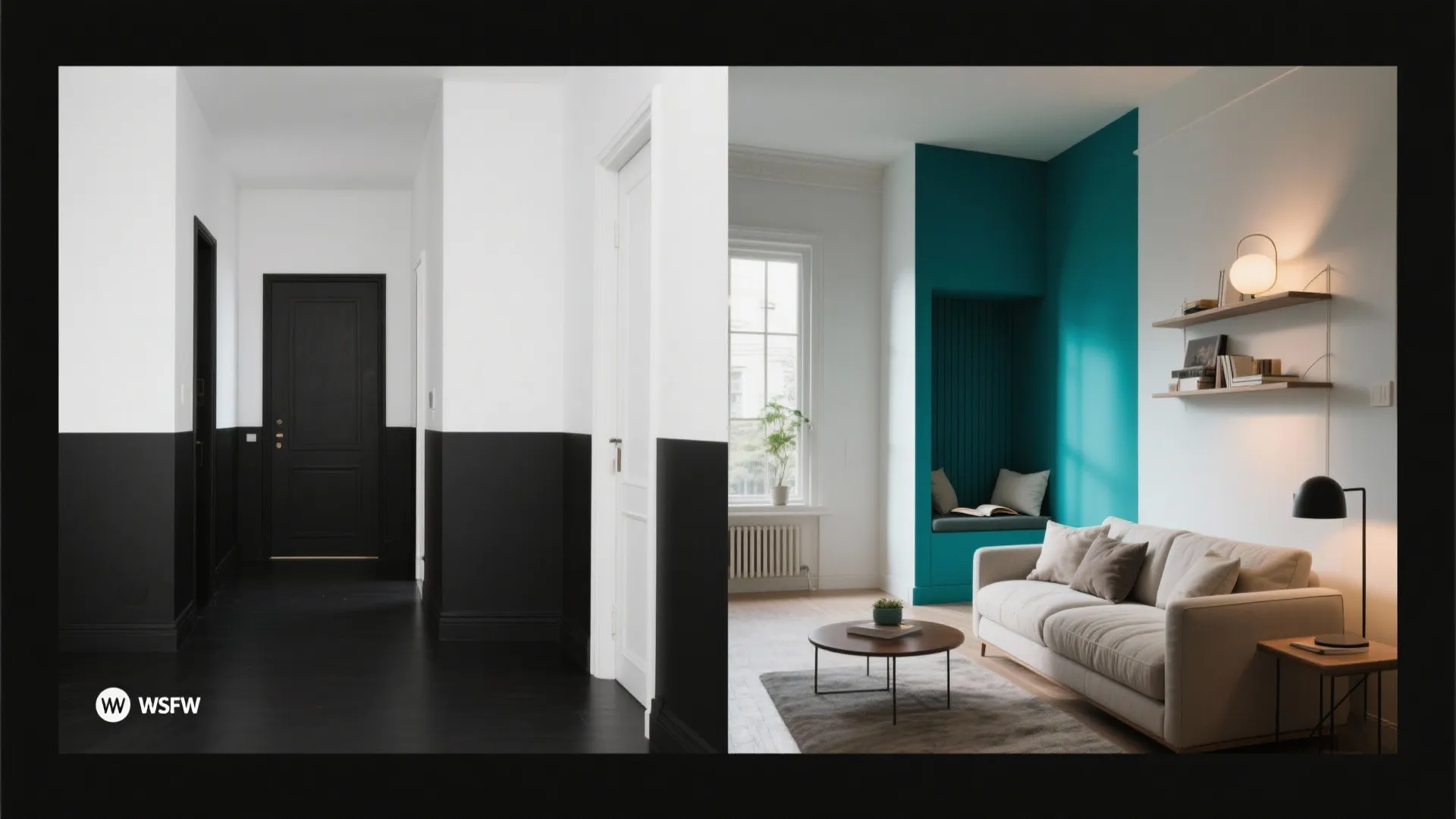 Black & White Base with a Bold Accent