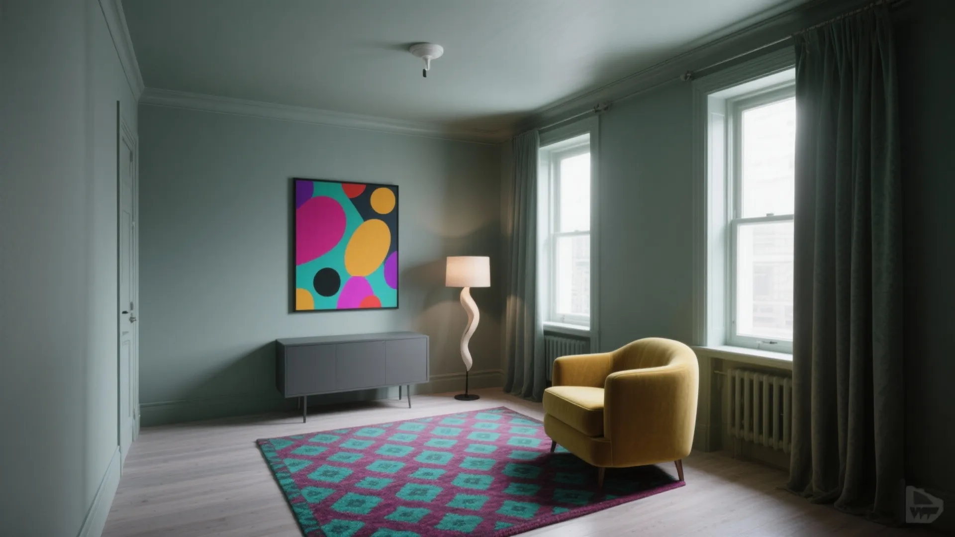 Monochrome Base, Multi-Colour Furnishings