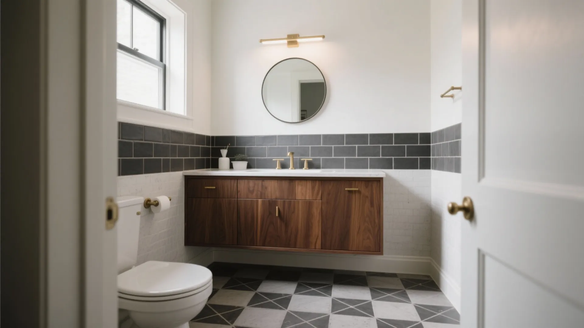 Monochrome Encaustic Geometry for Small Baths