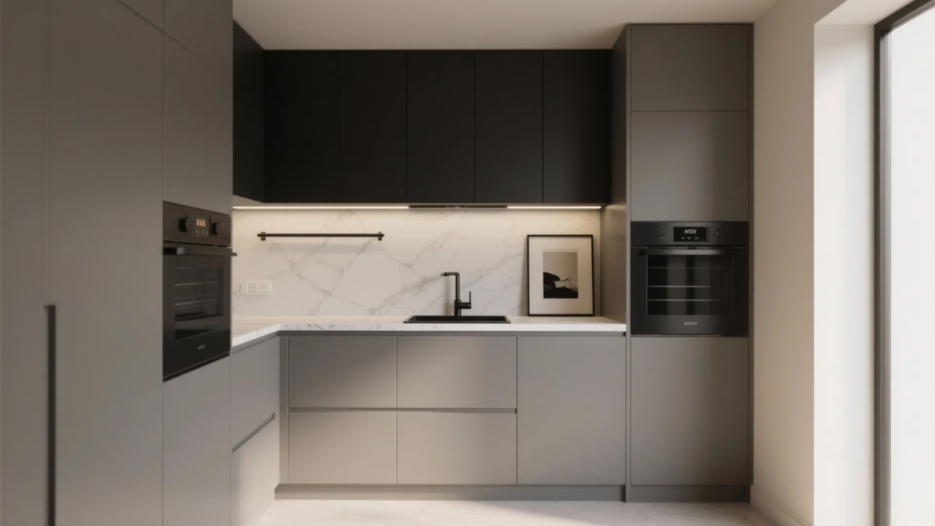 Monochrome Palette with Crisp Black Accents