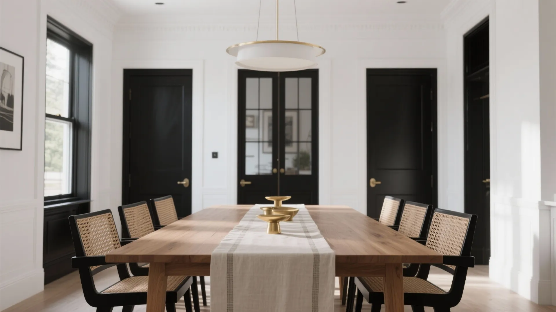 High-Contrast Monochrome with Warm Accents