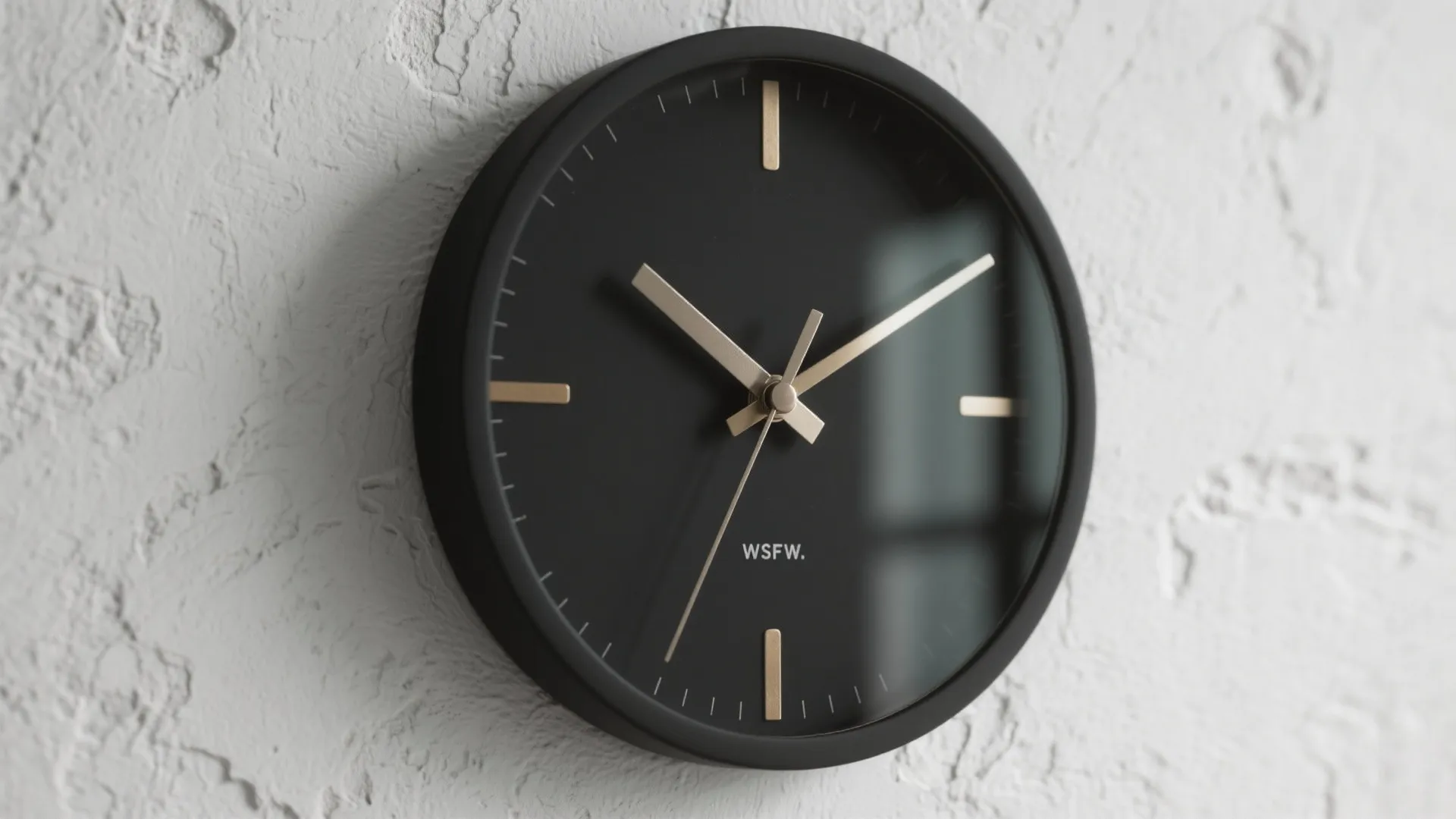 Bold monochrome dial on textured paint