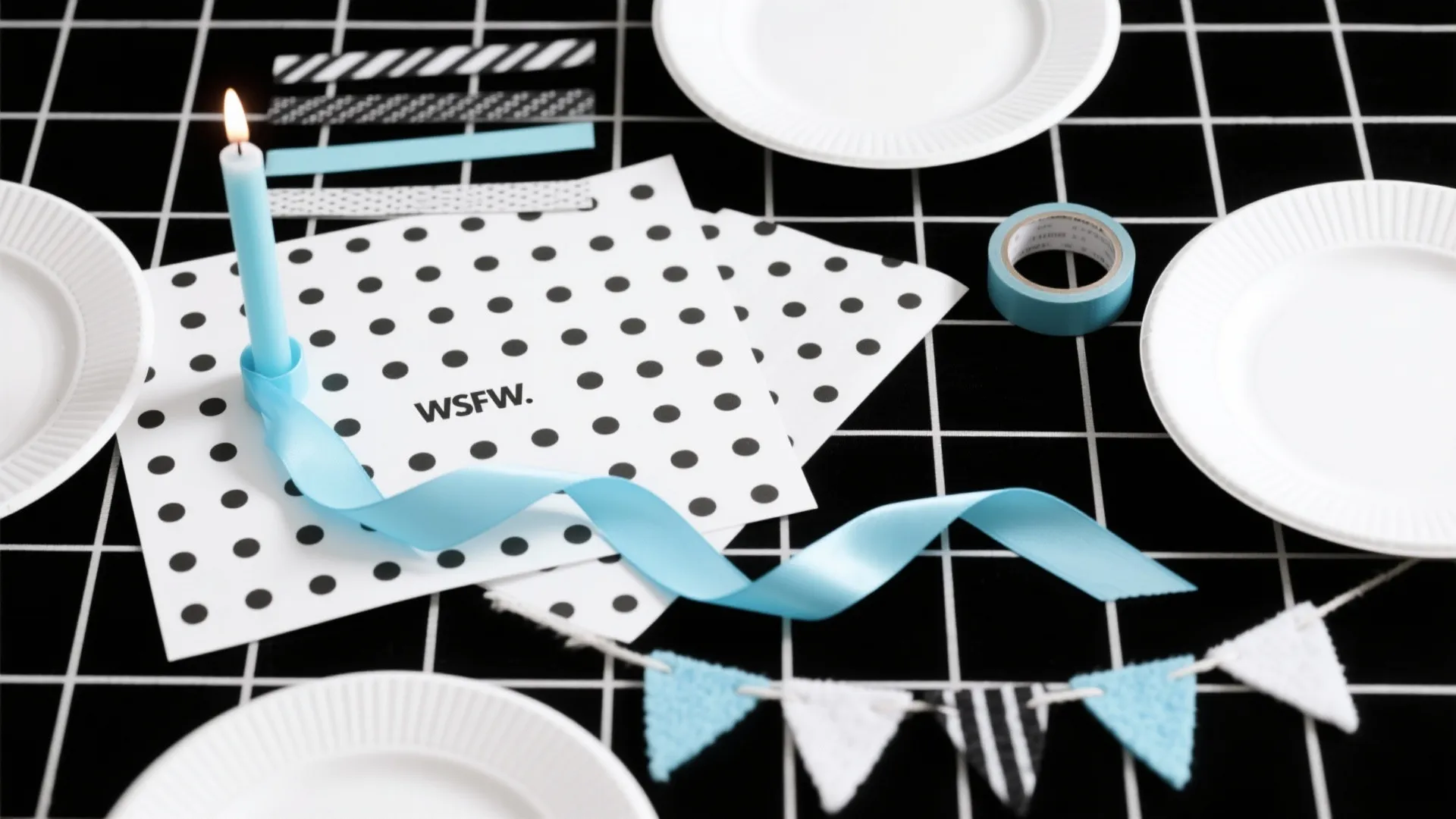 Modern Monochrome With a Pop (Graphic + Baby Blue)