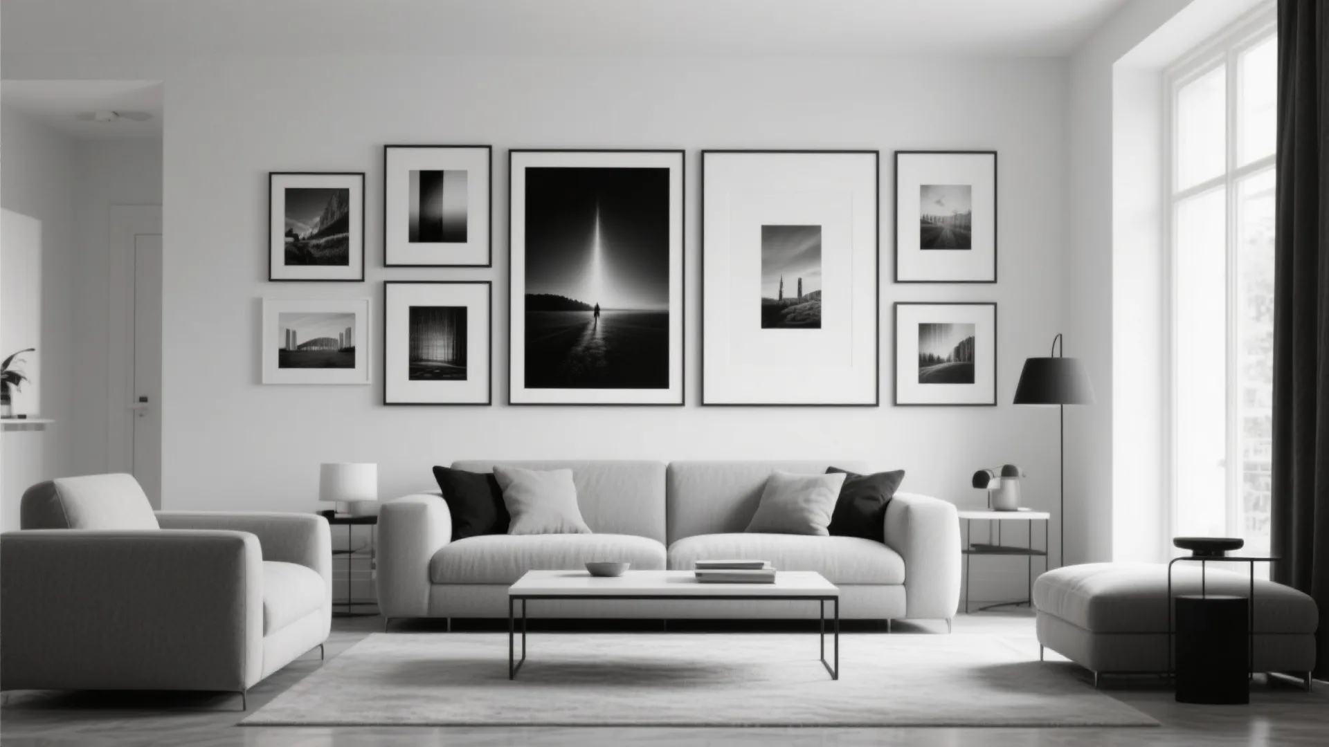 Monochrome Art Gallery Wall