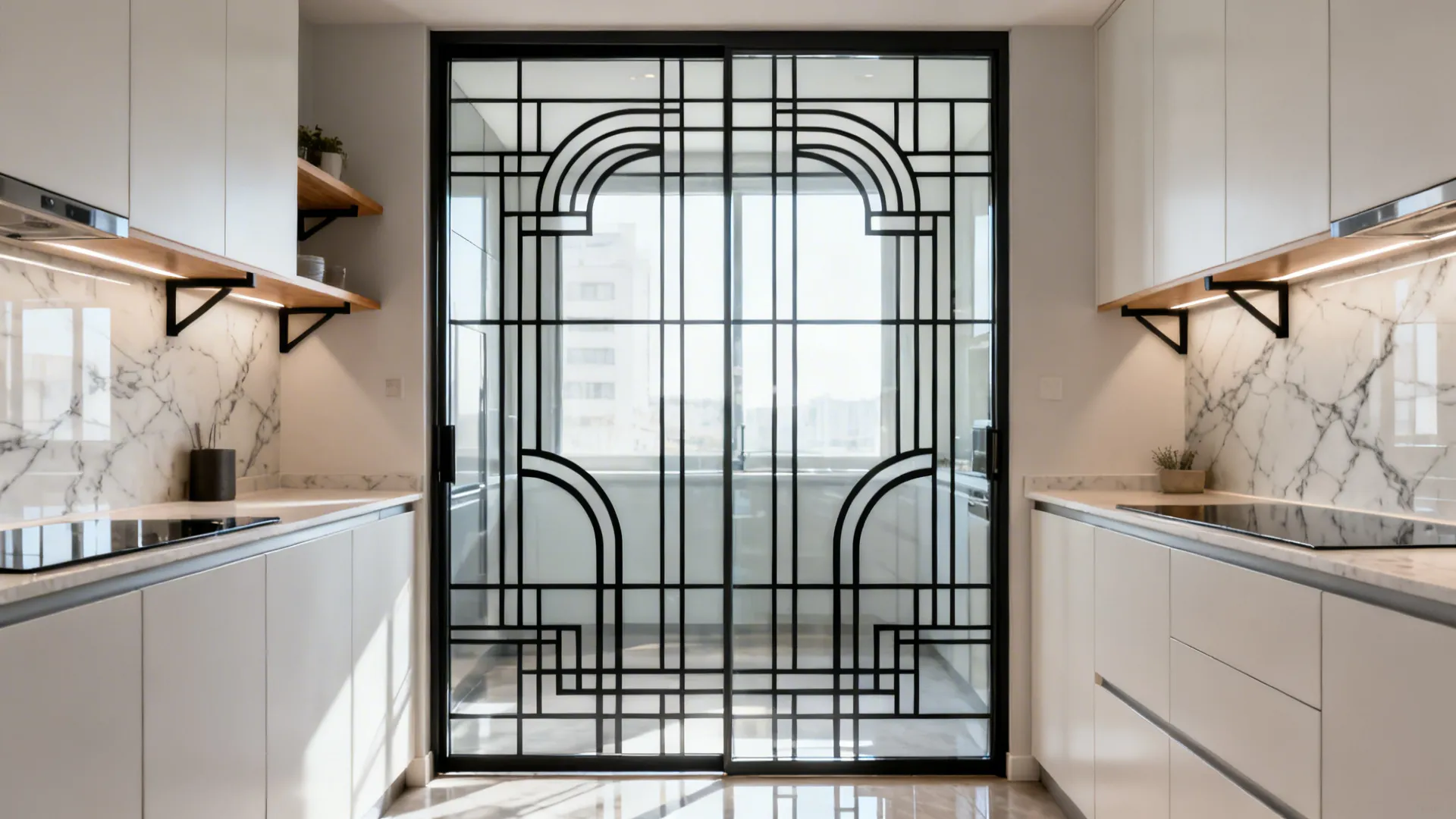 Geometric linework in monochrome