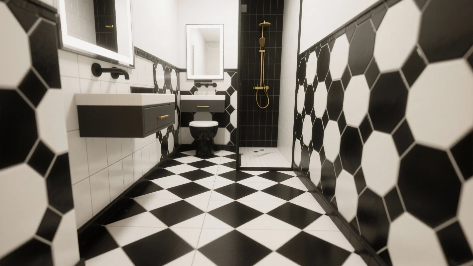 Bold Monochrome Honeycomb Pattern