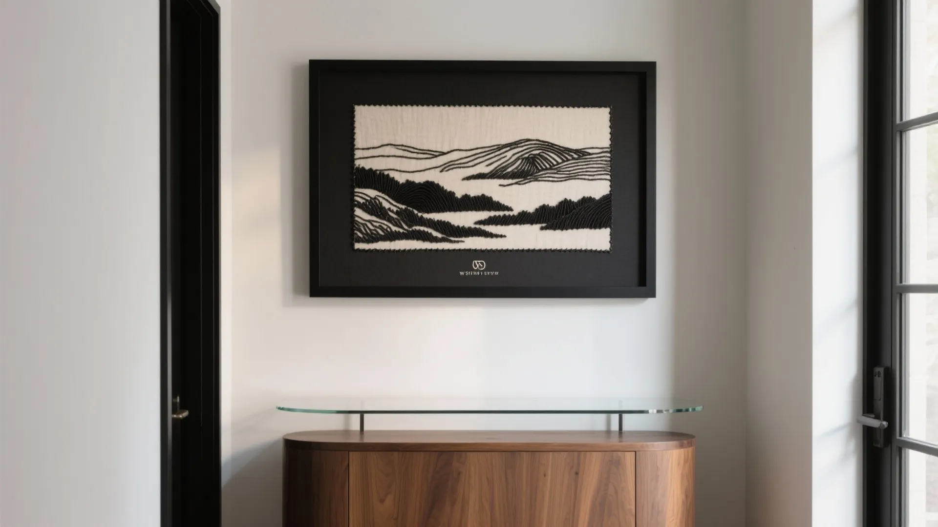 Monochrome Thread Landscapes in Slim Frames