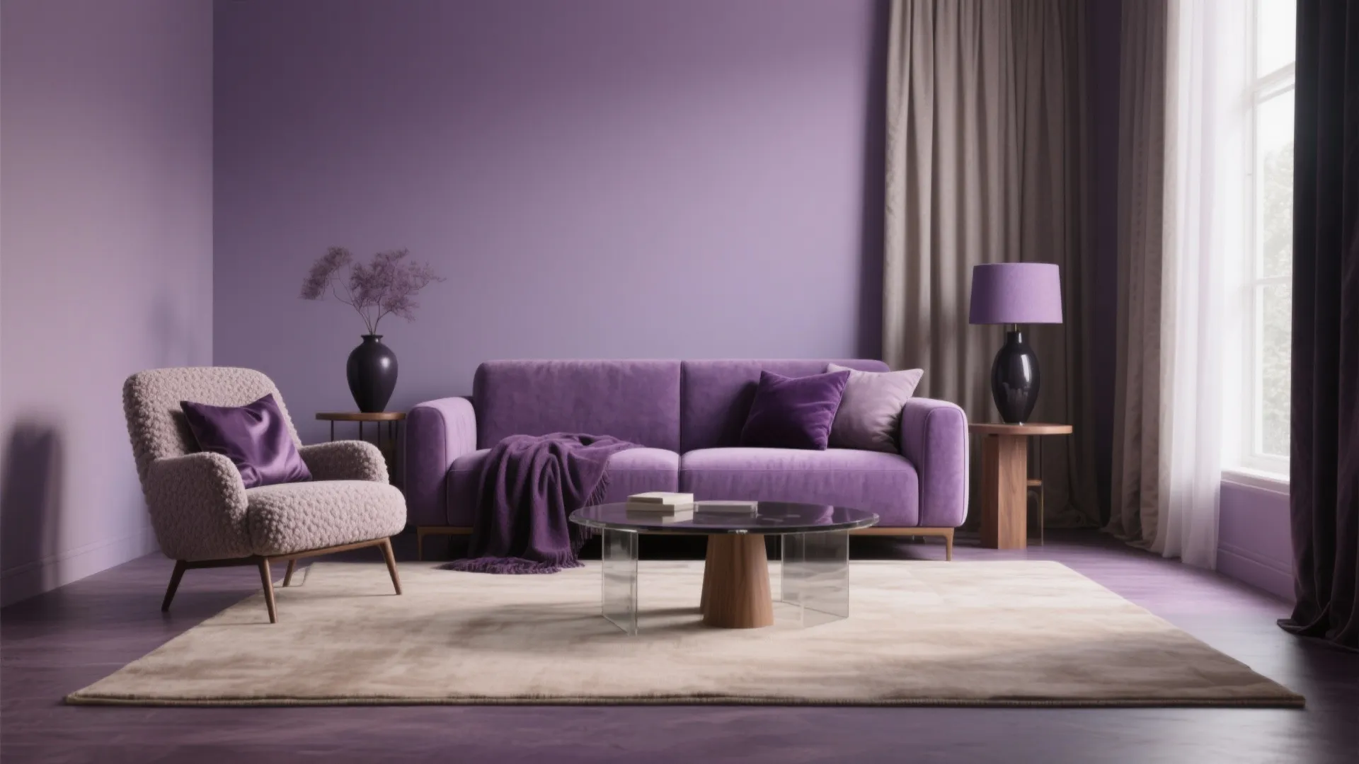 Monochrome Purple Layers with Neutrals