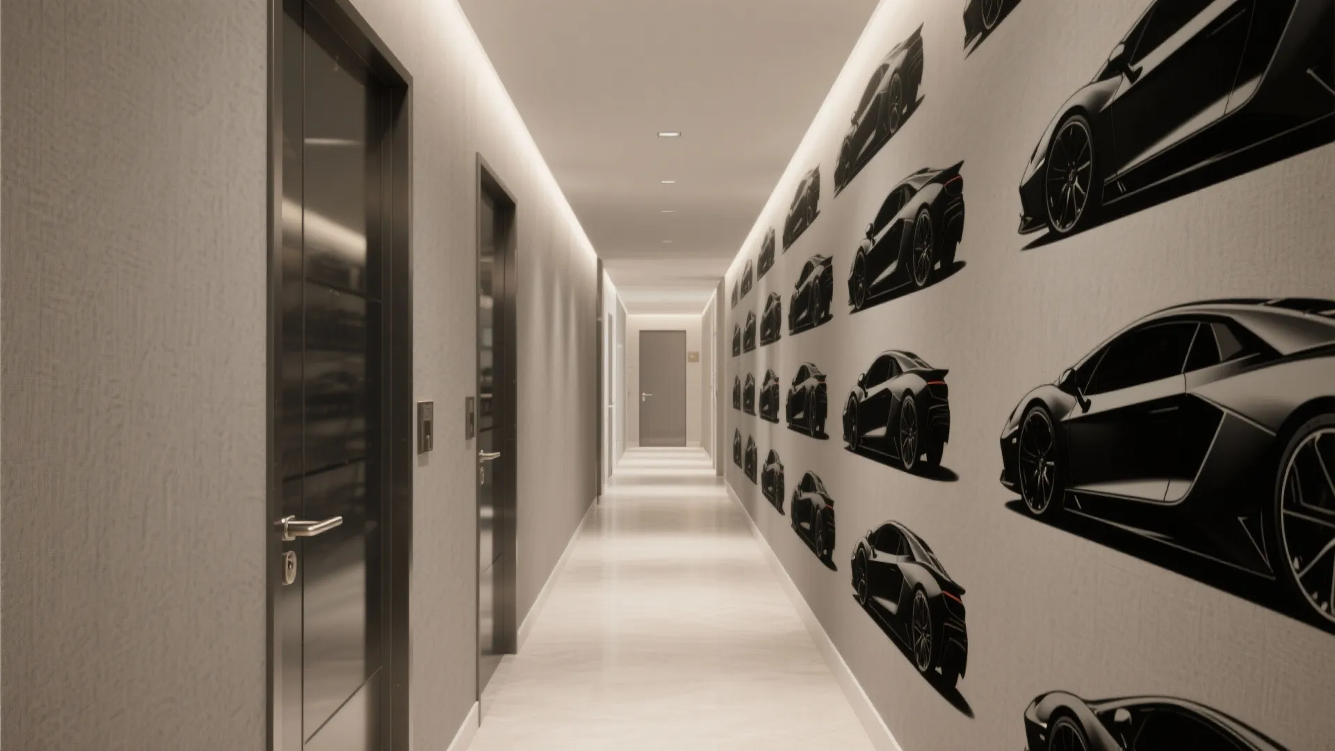 Monochrome Supercar Silhouettes