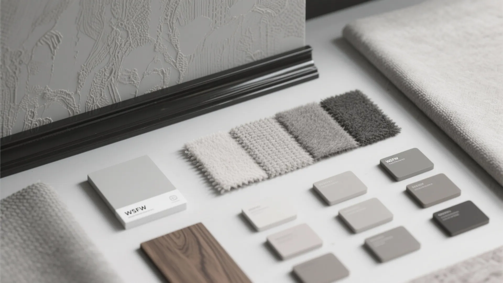 2. Monochrome palette with layered textures