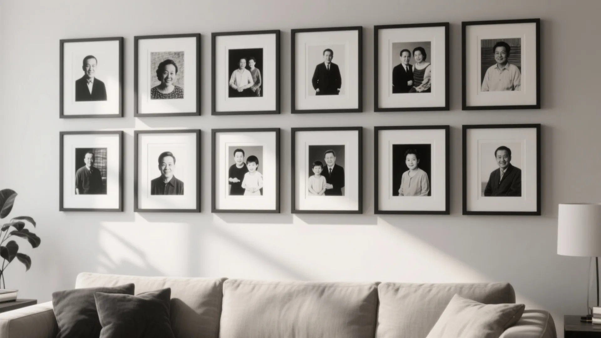 Monochrome Story Wall (Black-and-White Photos, Matte Frames)