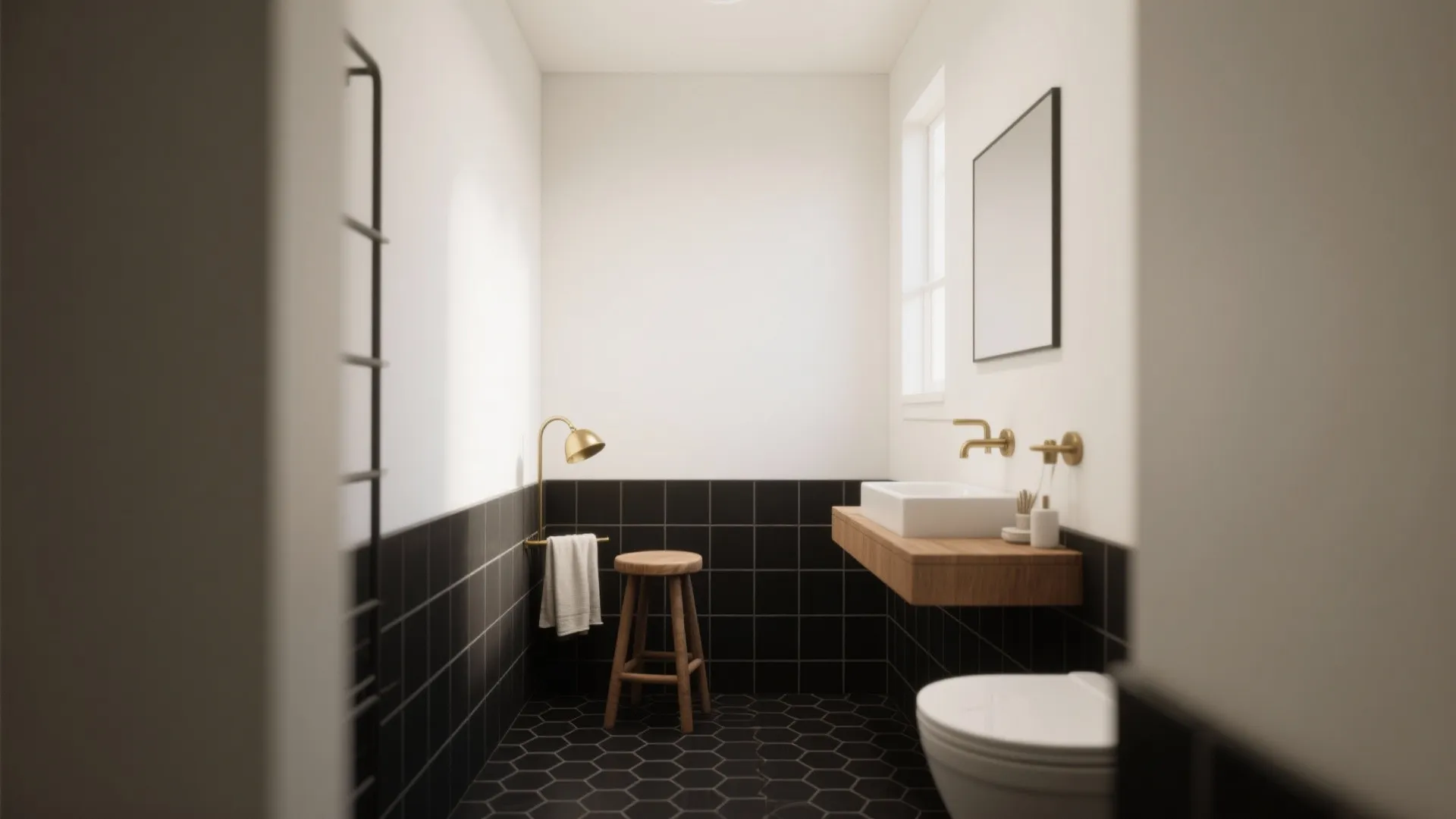 High-Contrast Monochrome with Warm Accents