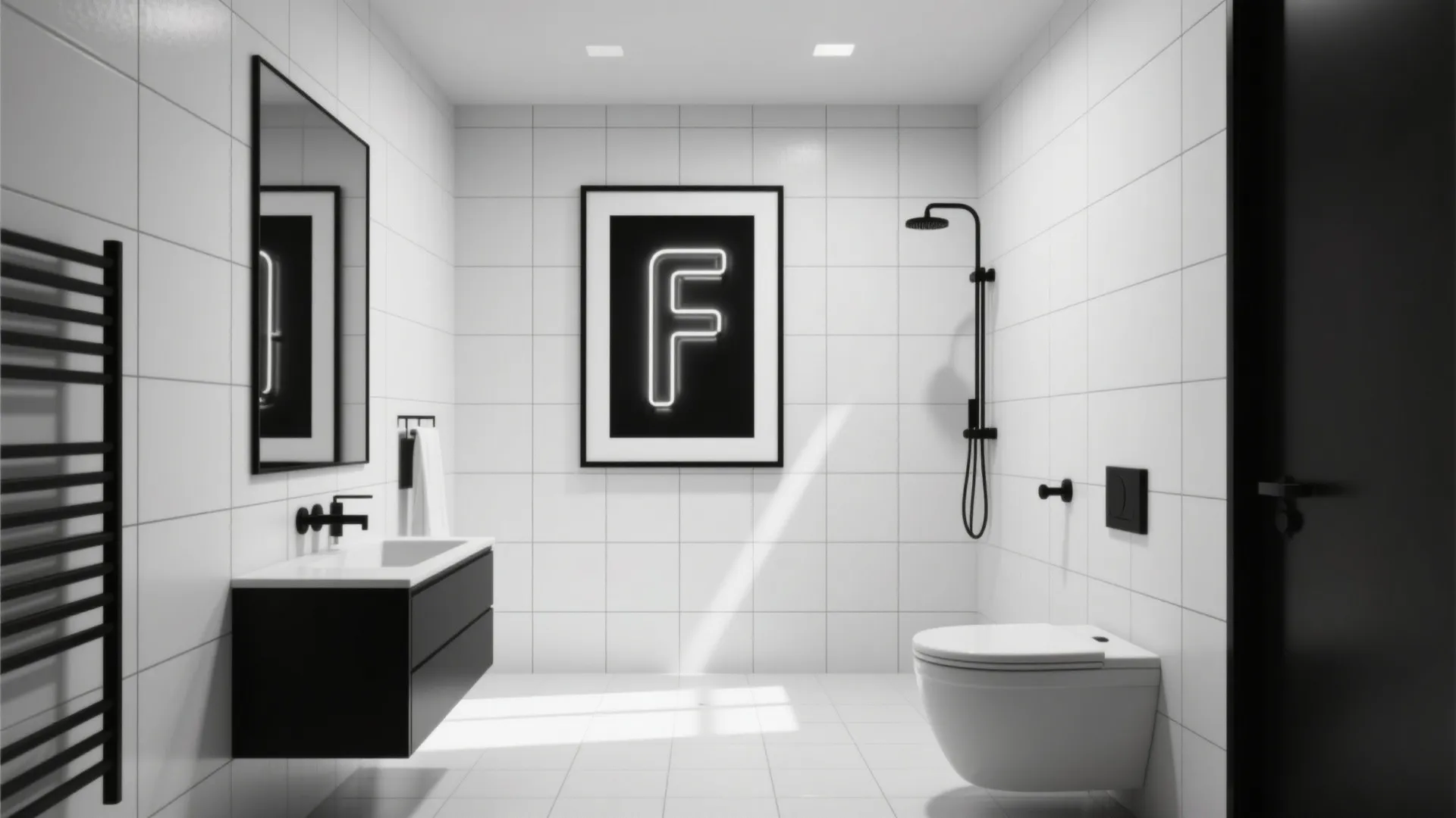 4. Monochrome minimalist with bold art