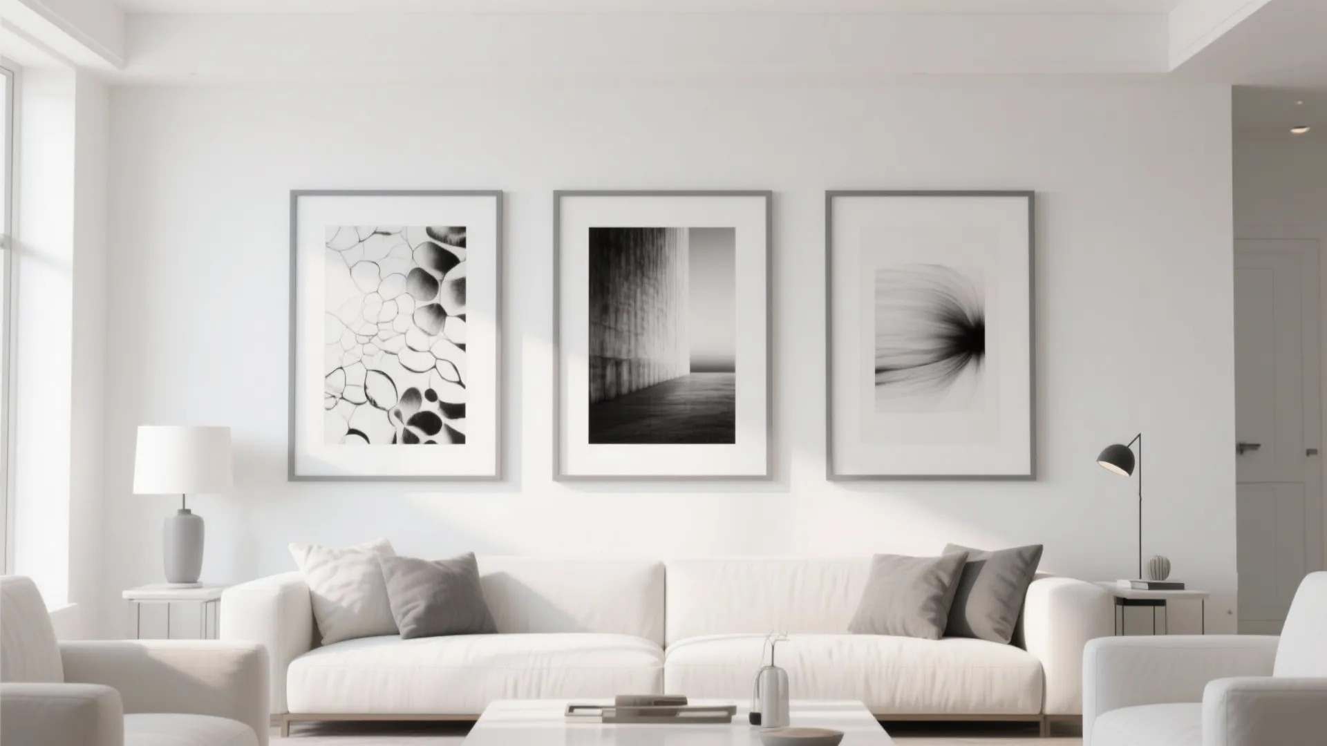 7. Monochrome Art Gallery Wall