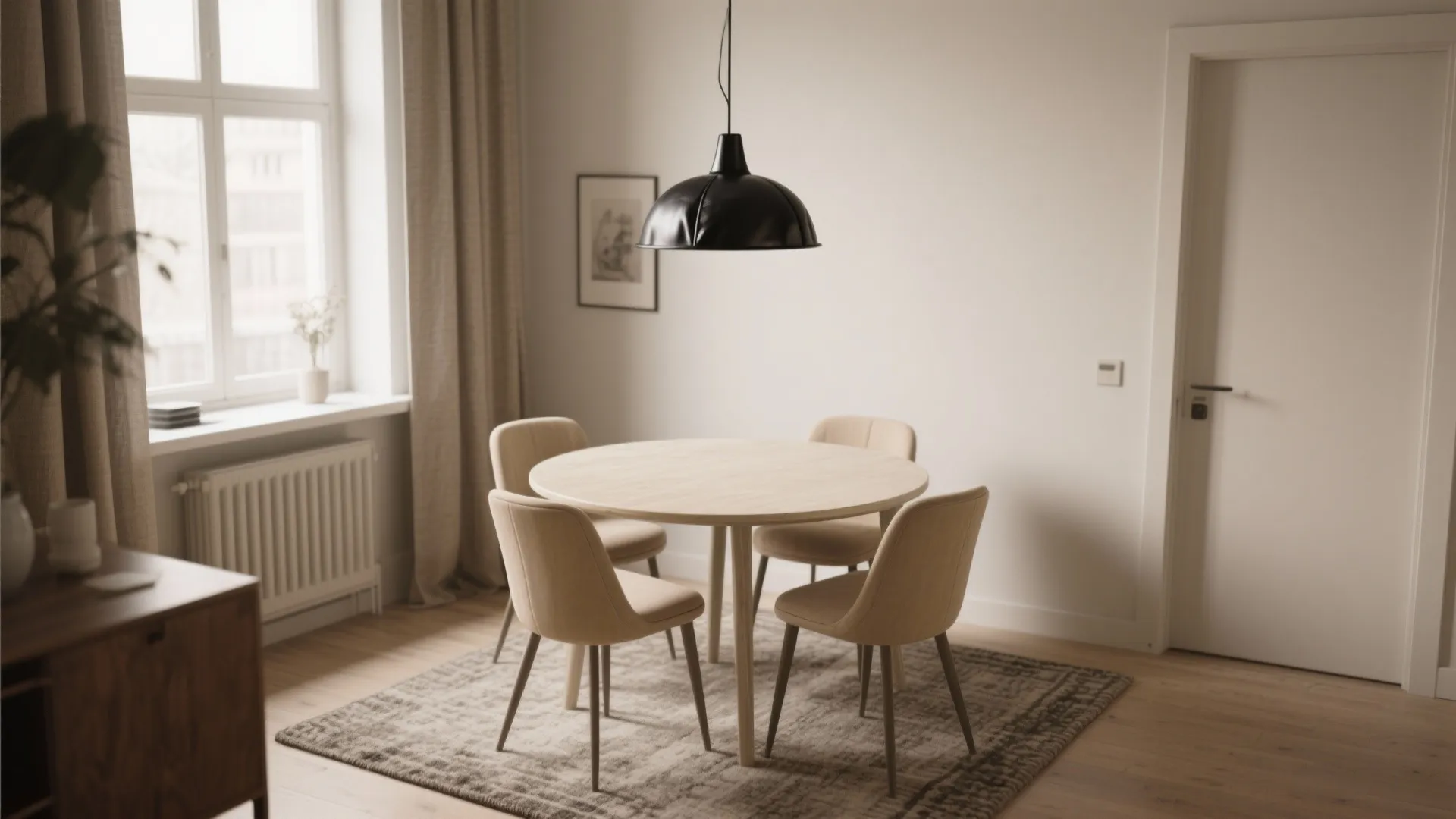 2. Monochrome beige with contrasting accents