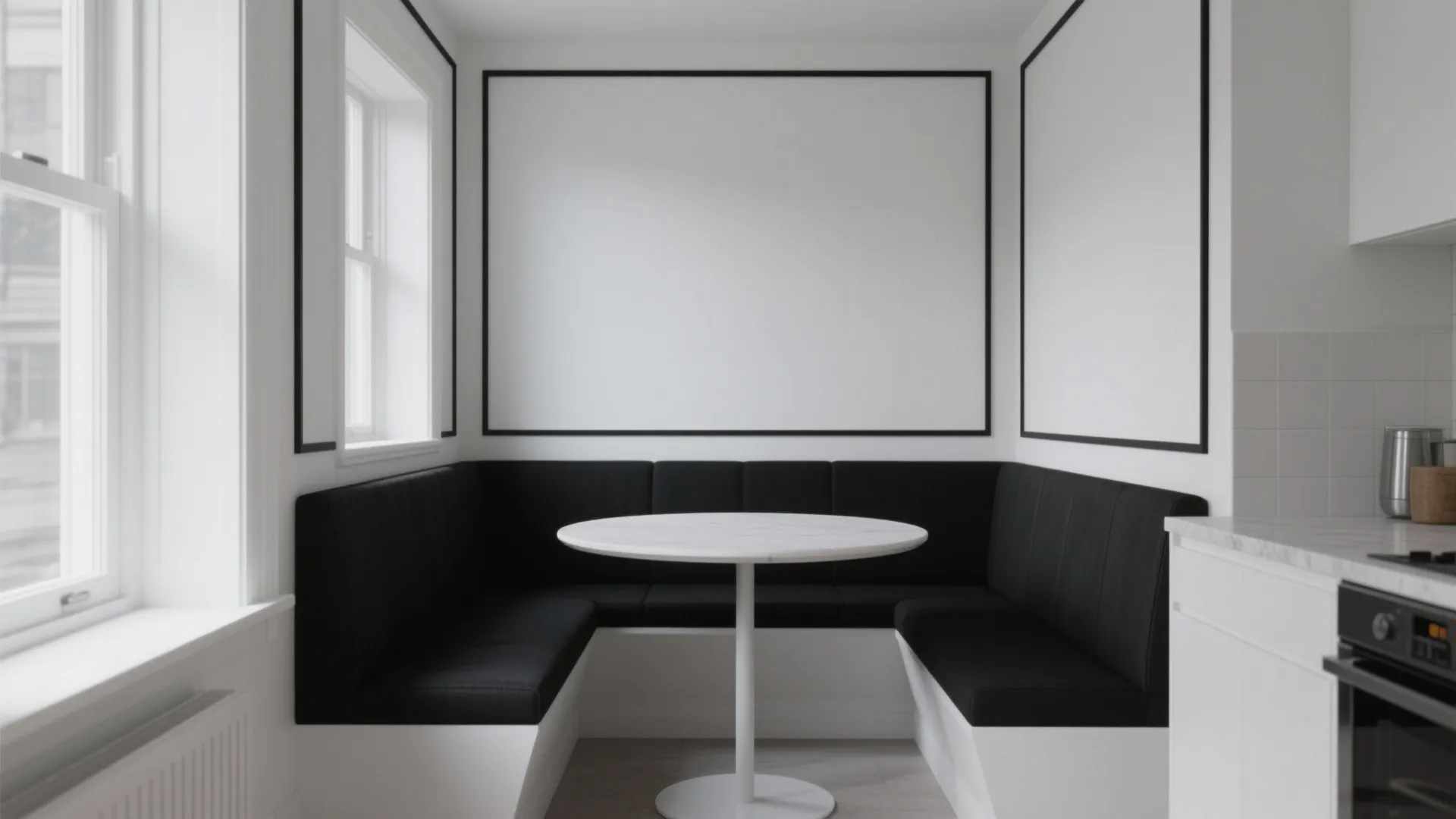 5. Monochrome with high-contrast trim for a modern pull-together