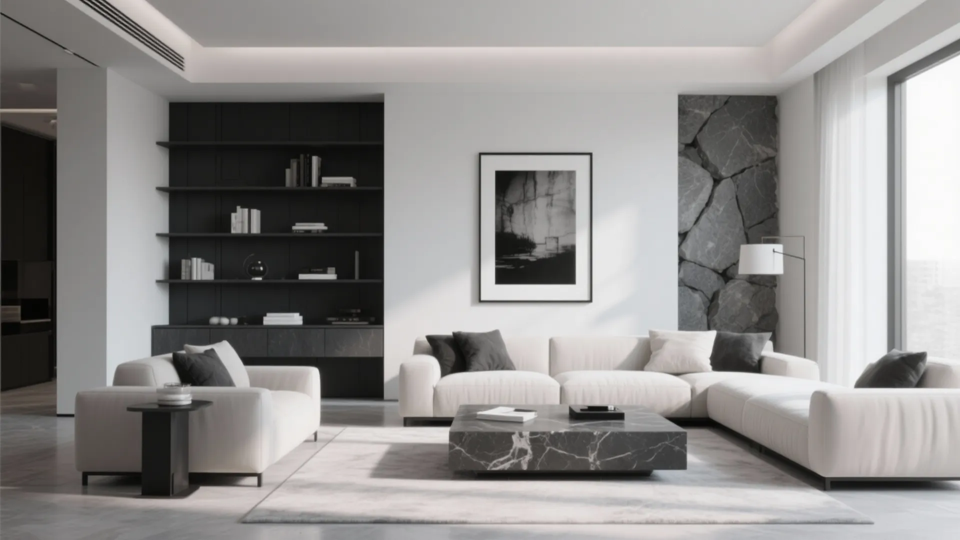 4. Monochrome Neutrals with High Contrast