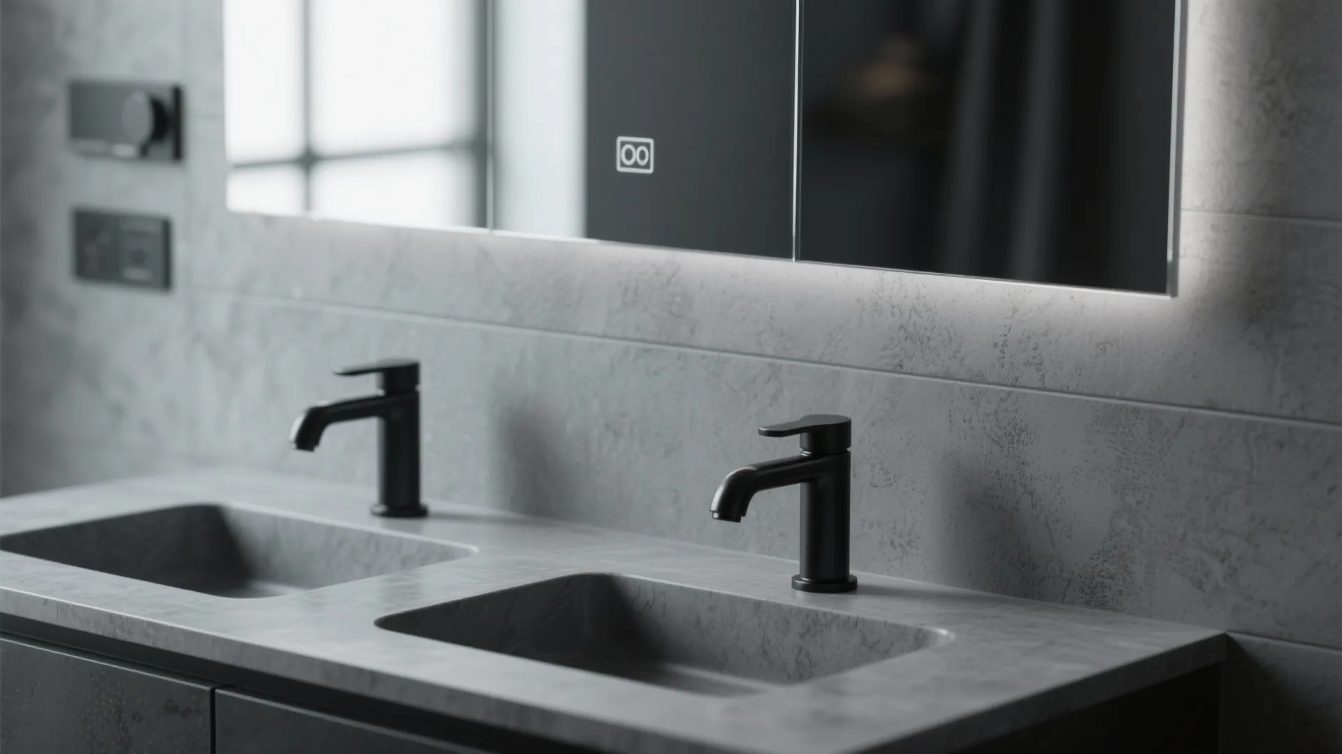 3. Monochrome with high-contrast fixtures