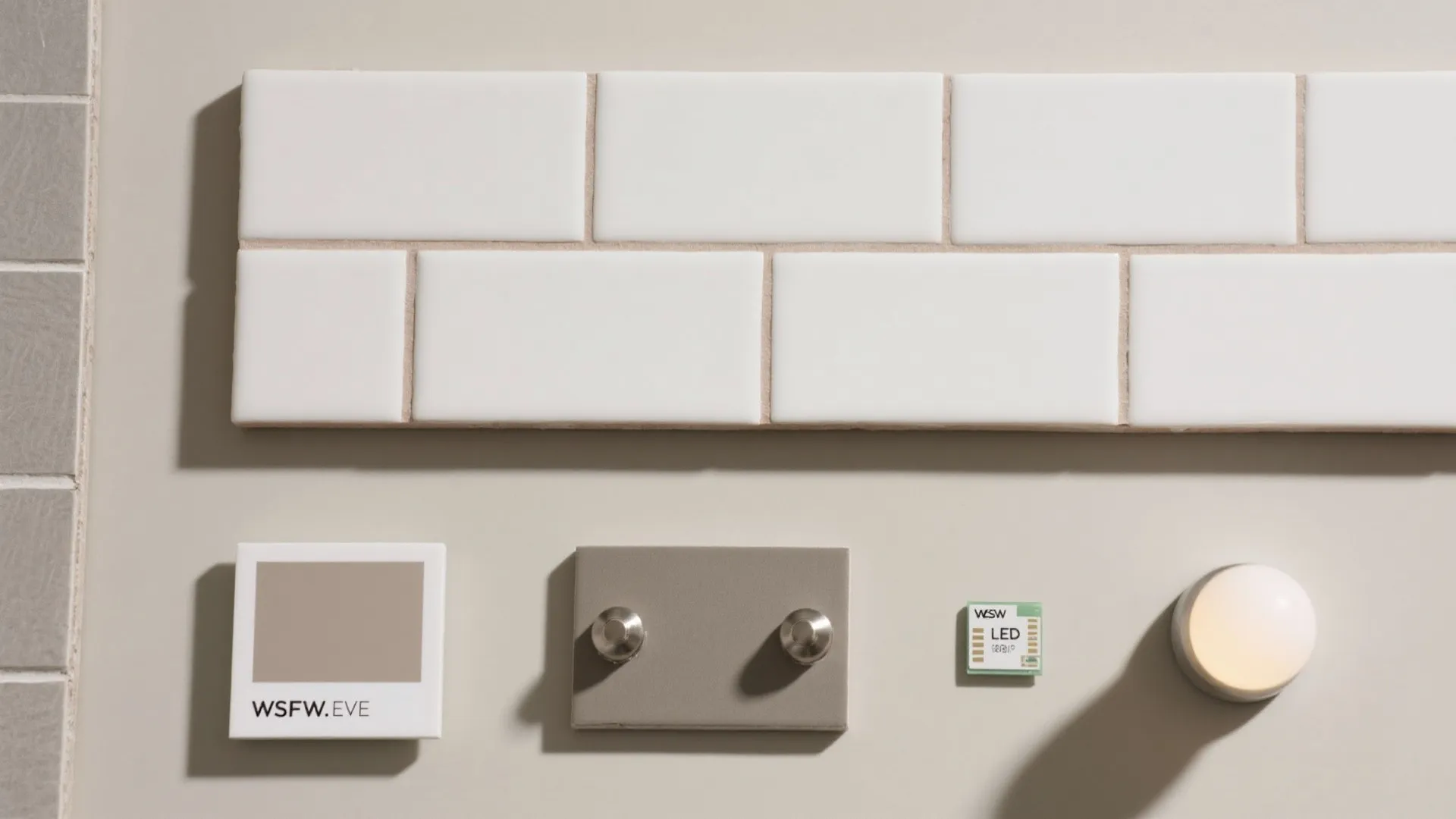 Monochrome Palette with Warm Grout Accents