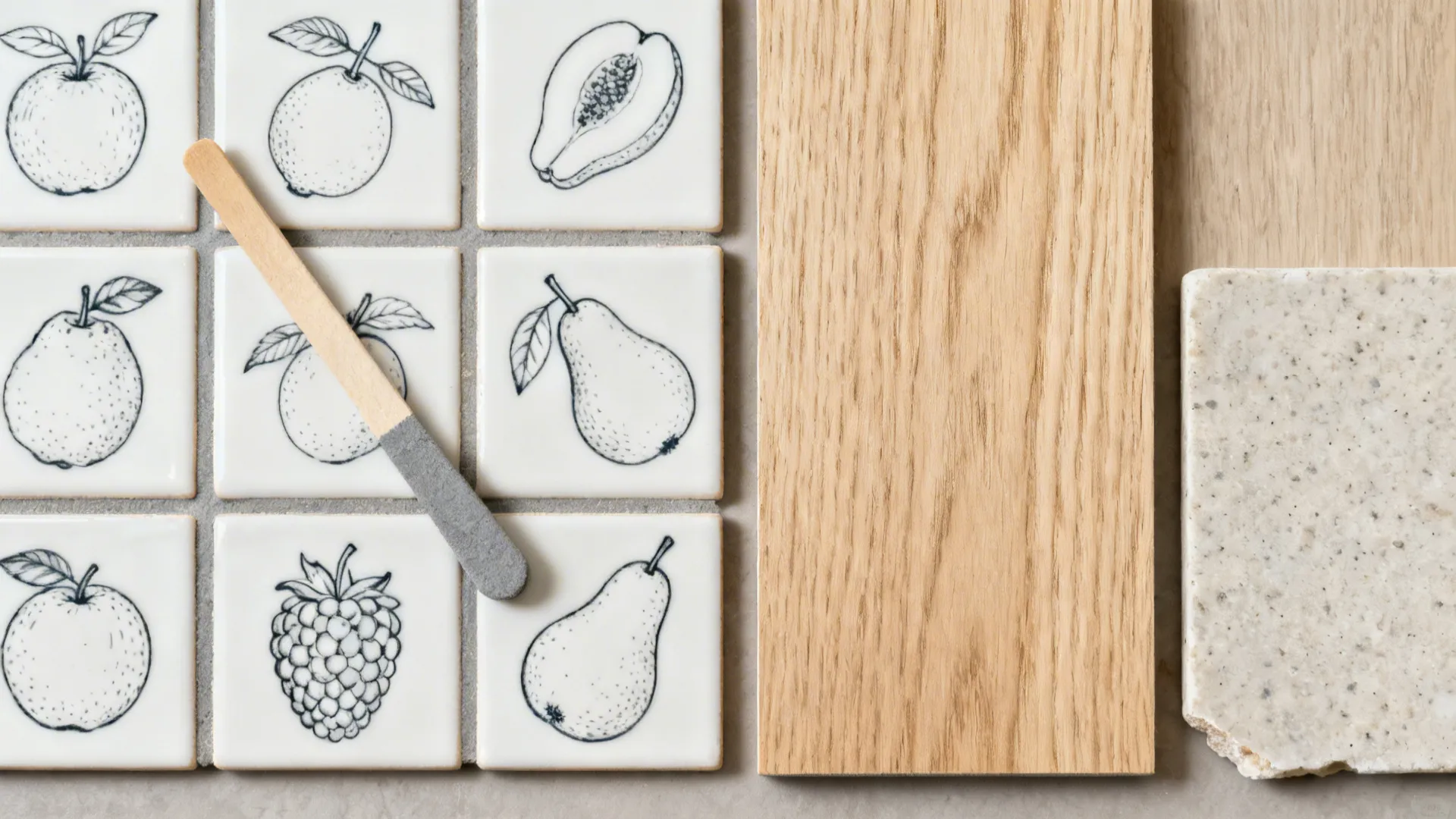 Modern Monochrome: Line-Art Fruit Sketches