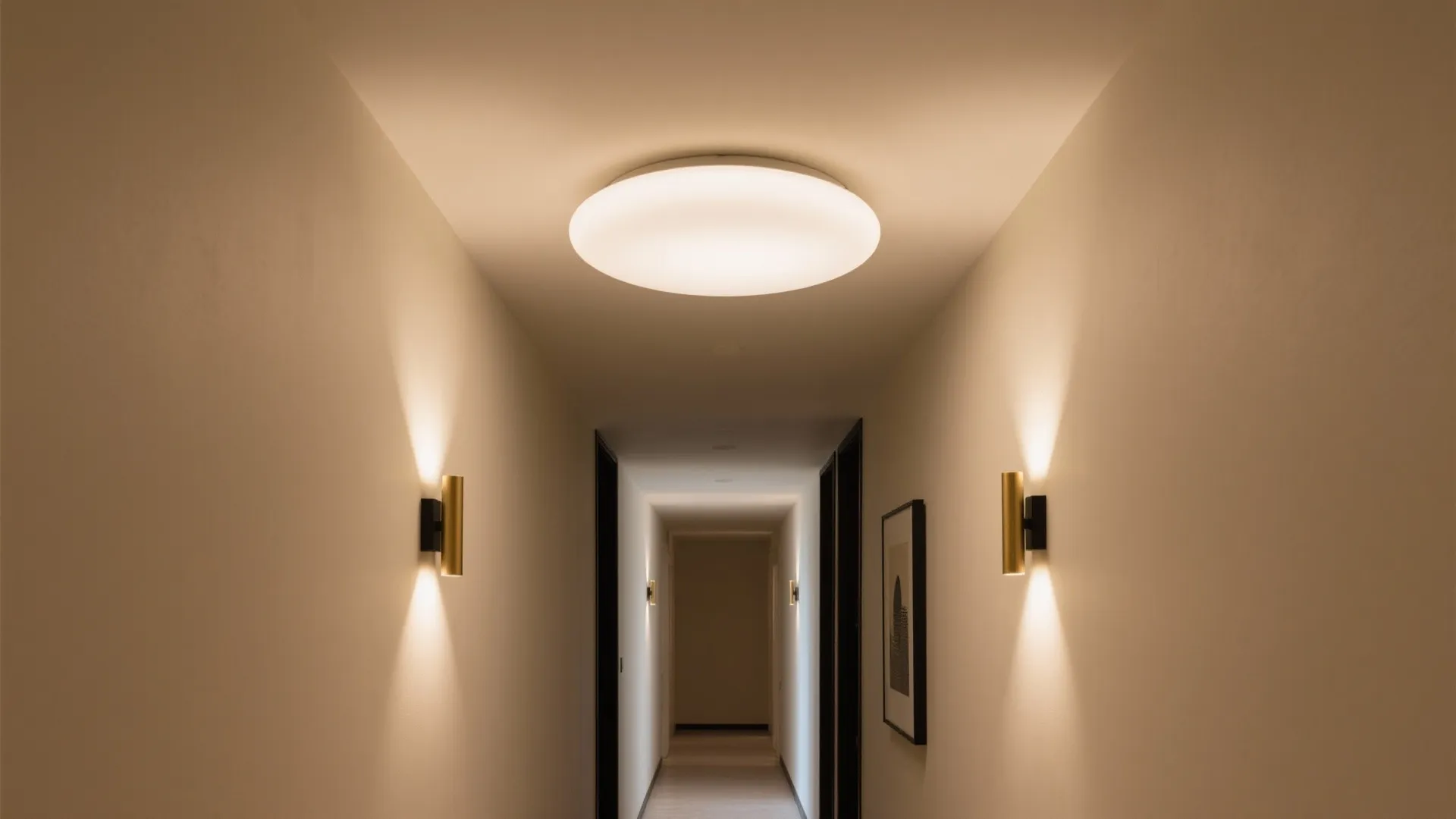 Monochrome Ceiling with a Statement Flush-Mount