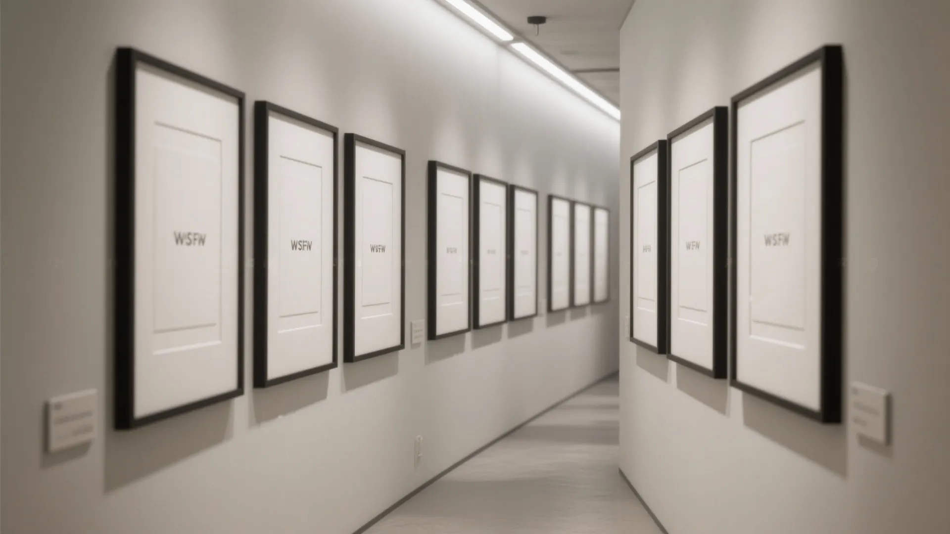 Monochrome Gallery Wall with Linear Lighting