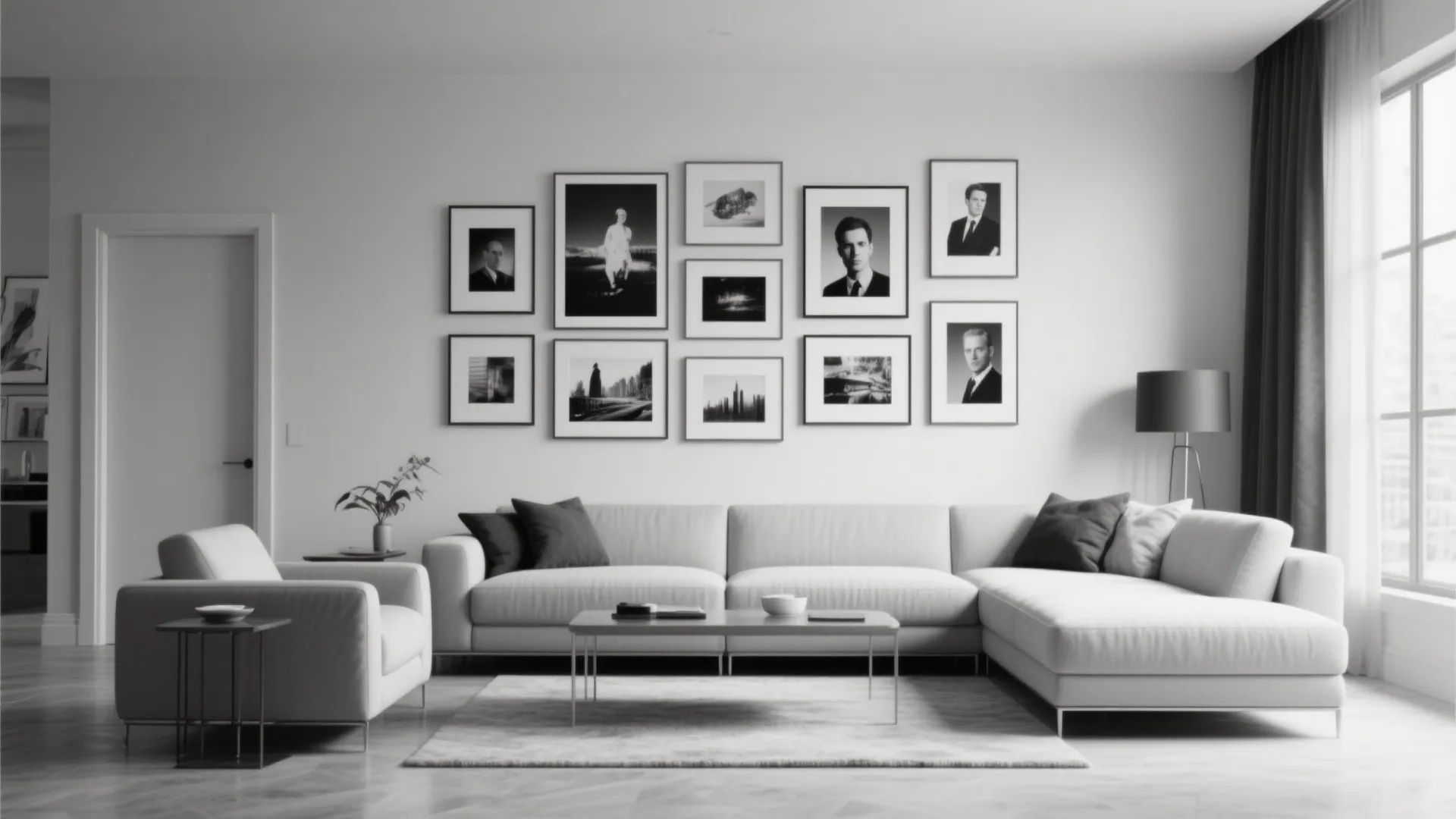 7. Monochrome Gallery Wall