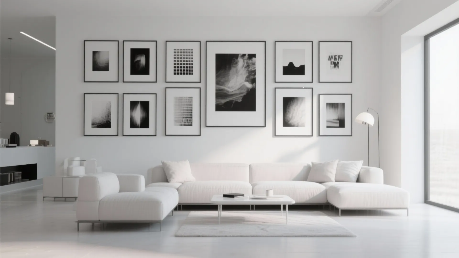 5. Monochrome Artwork Gallery Wall