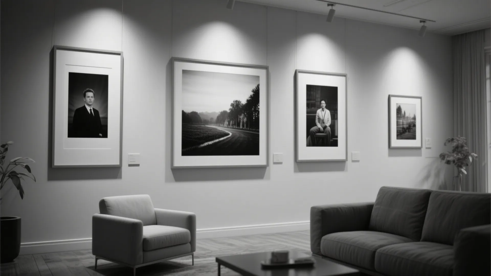 5. Monochrome Art Gallery Wall